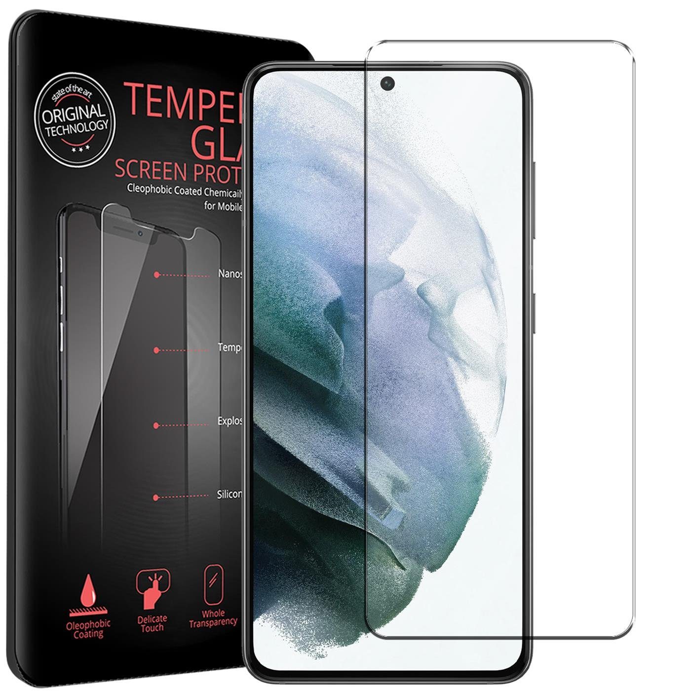 CoolGadget Schutzfolie Panzerfolie für Samsung Galaxy S21, (9H Härtegrad, 2x Schutzglas, 1xReinigungset), Displayfolie Panzer Schutzfolie 2 Stück für Samsung S21 Glas Folie