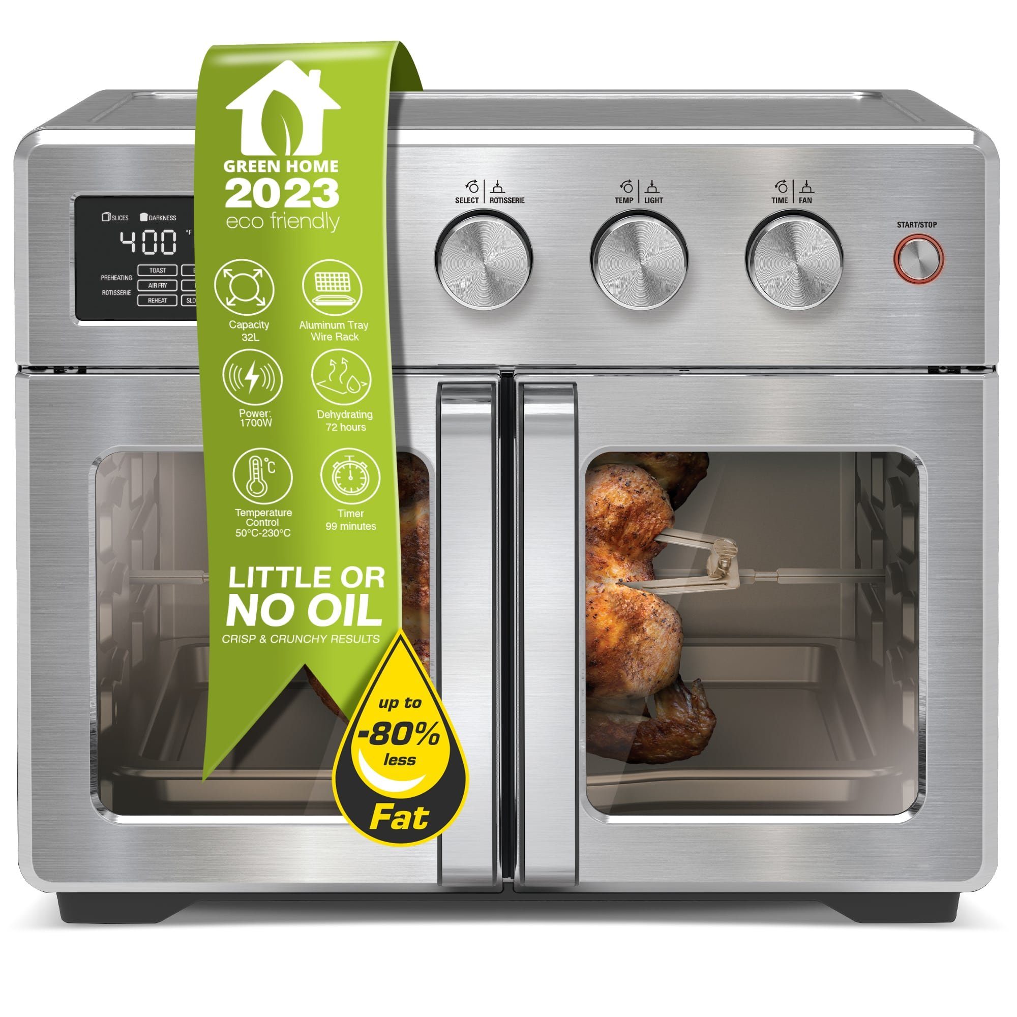 TurboTronic by ZLine Minibackofen Digitaler Heißluftofen XXL, AFD32