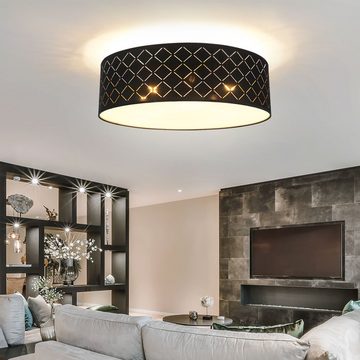 Globo Deckenleuchte, Leuchtmittel nicht inklusive, Design Decken Leuchte Wohn Ess Zimmer Textil Schirm Lampe