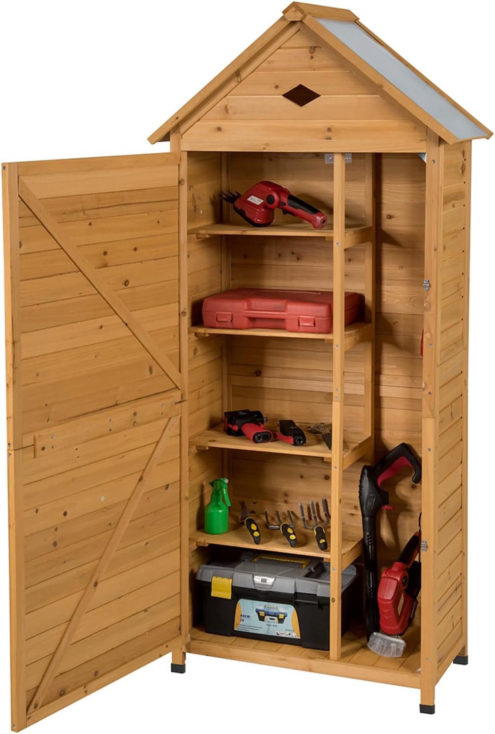 COSTWAY Gerätehaus, BxT: 45,00x80,00 cm, Gartenhaus wetterfest, Tannenholz günstig online kaufen