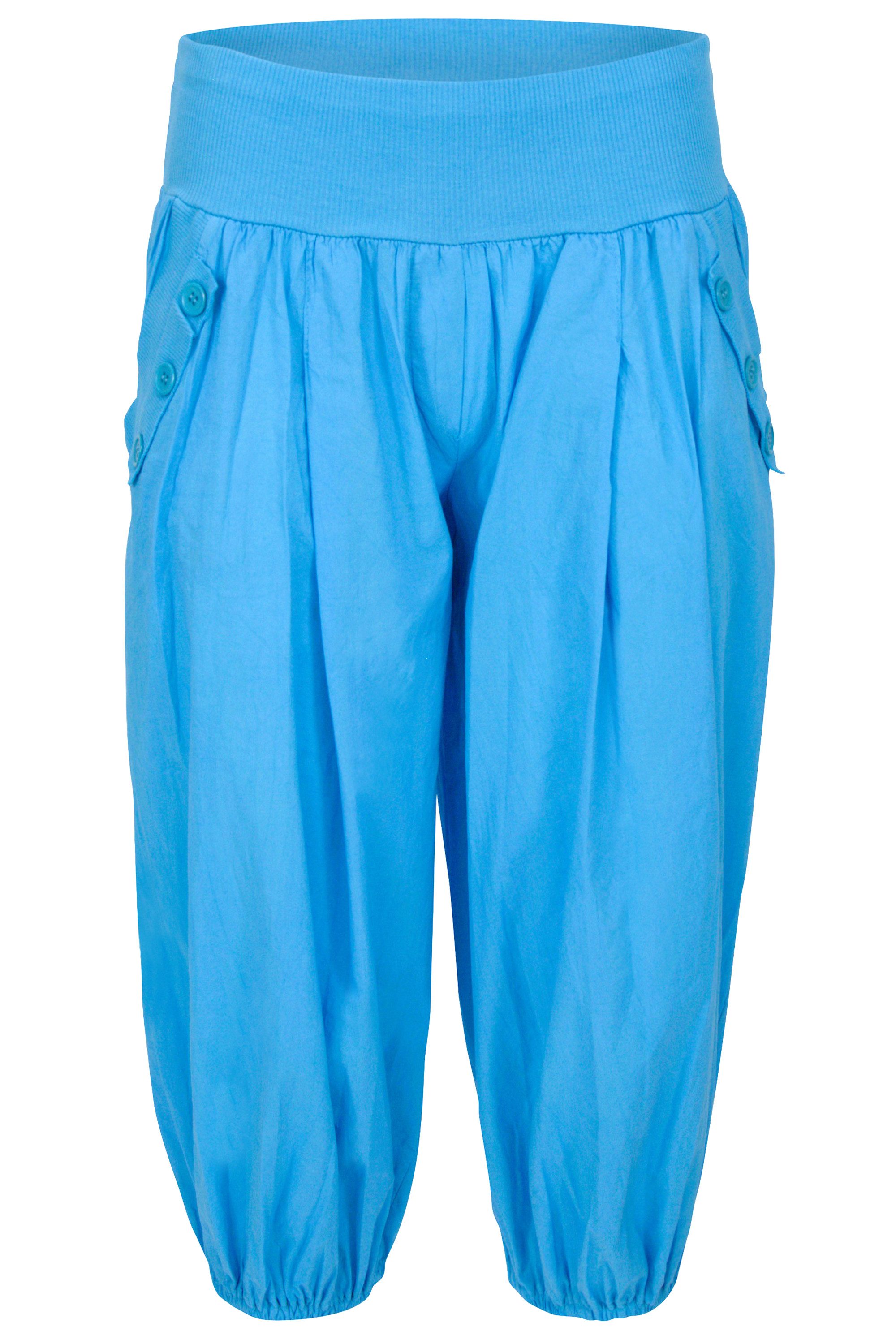 malito more than fashion Caprihose malito Damen Pumphose Capri 23286P kurze low waist Aladinhose Caprihose in Unifarben Einheitsgröße