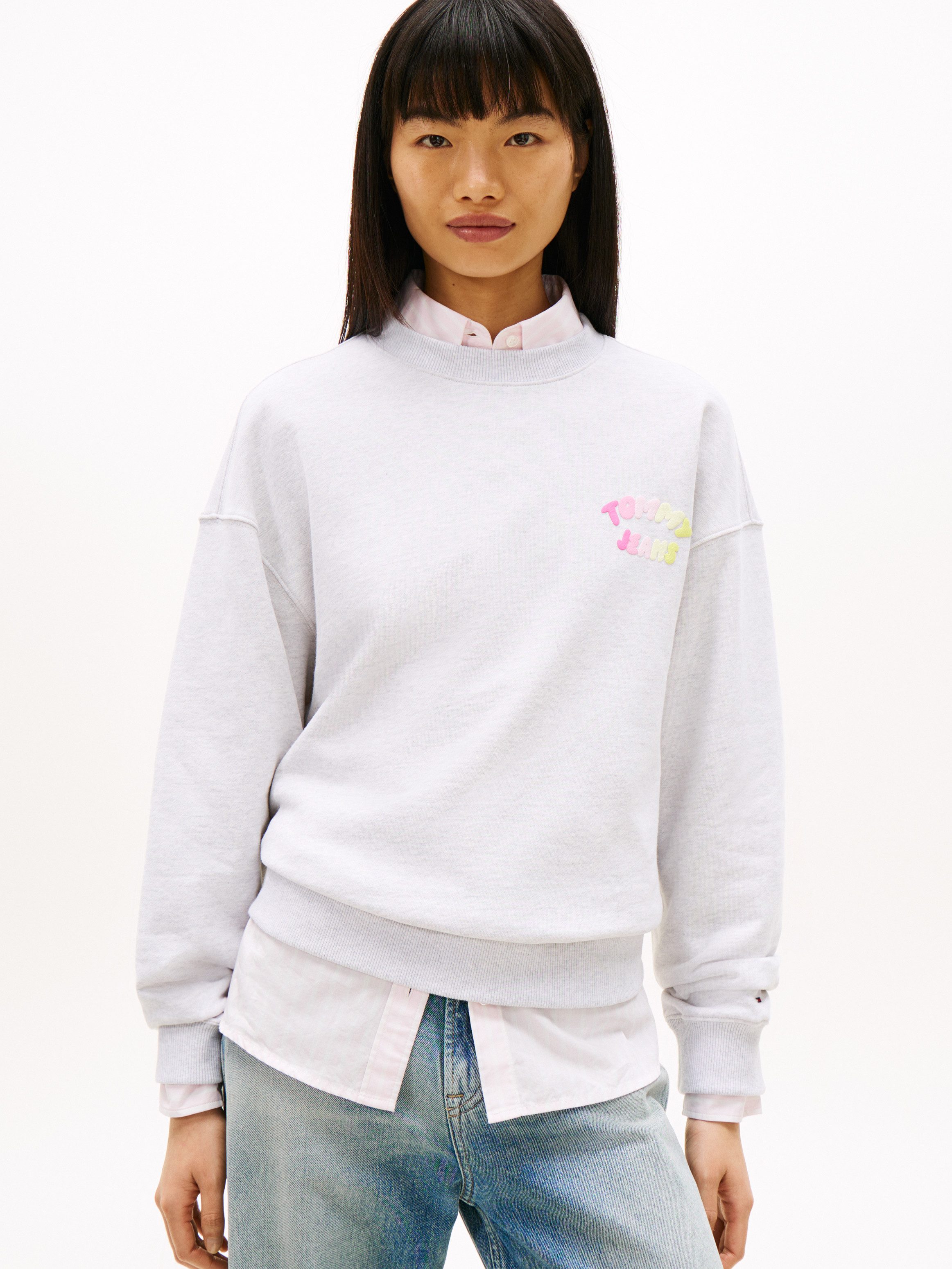 Tommy Jeans Sweatshirt TJW BXY COLOR BUBBLE CREW EXT mit Backprint, Rundhals, Boxy Fit
