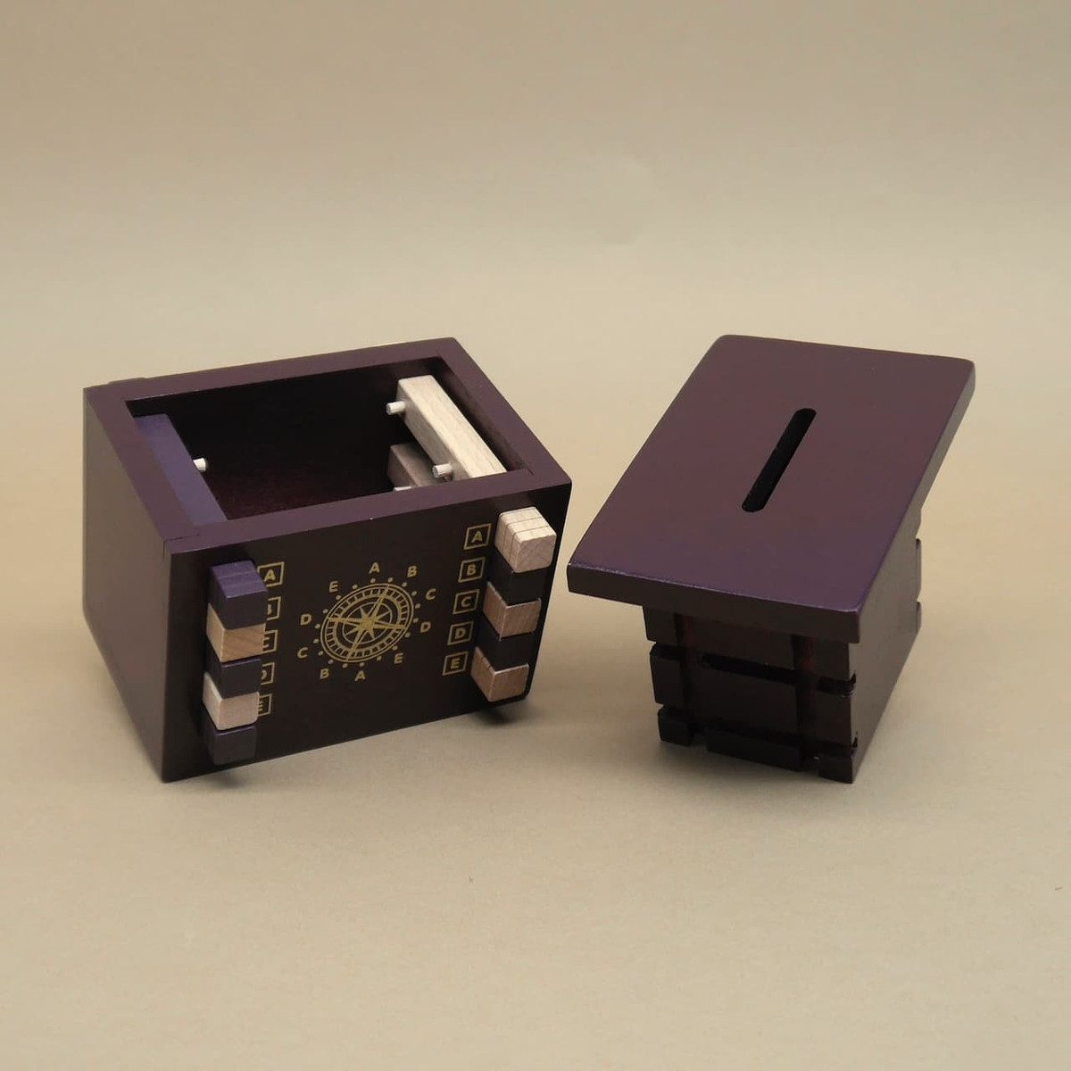 Secret Box – Geheime Geschenkbox Aus Holz Mit Knobel-Trick, Geld- Oder Ringsafe, 9,2 X 7,4 X 4,4 Cm