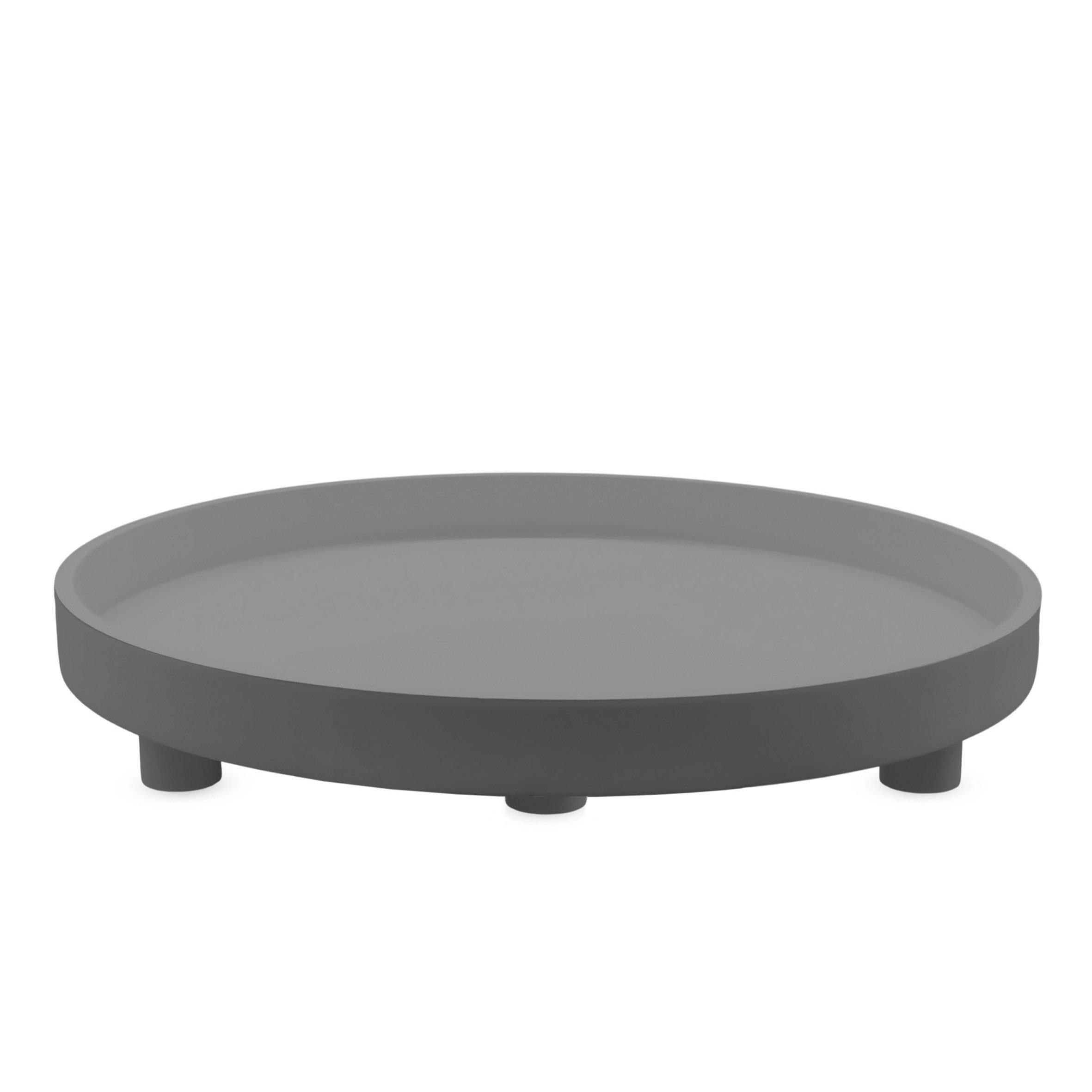Spetebo Tablett XL Dekotablett rund auf Füßen 38 x 6 cm, MDF, (Anzahl, 1-tlg., Stück), mit Rand