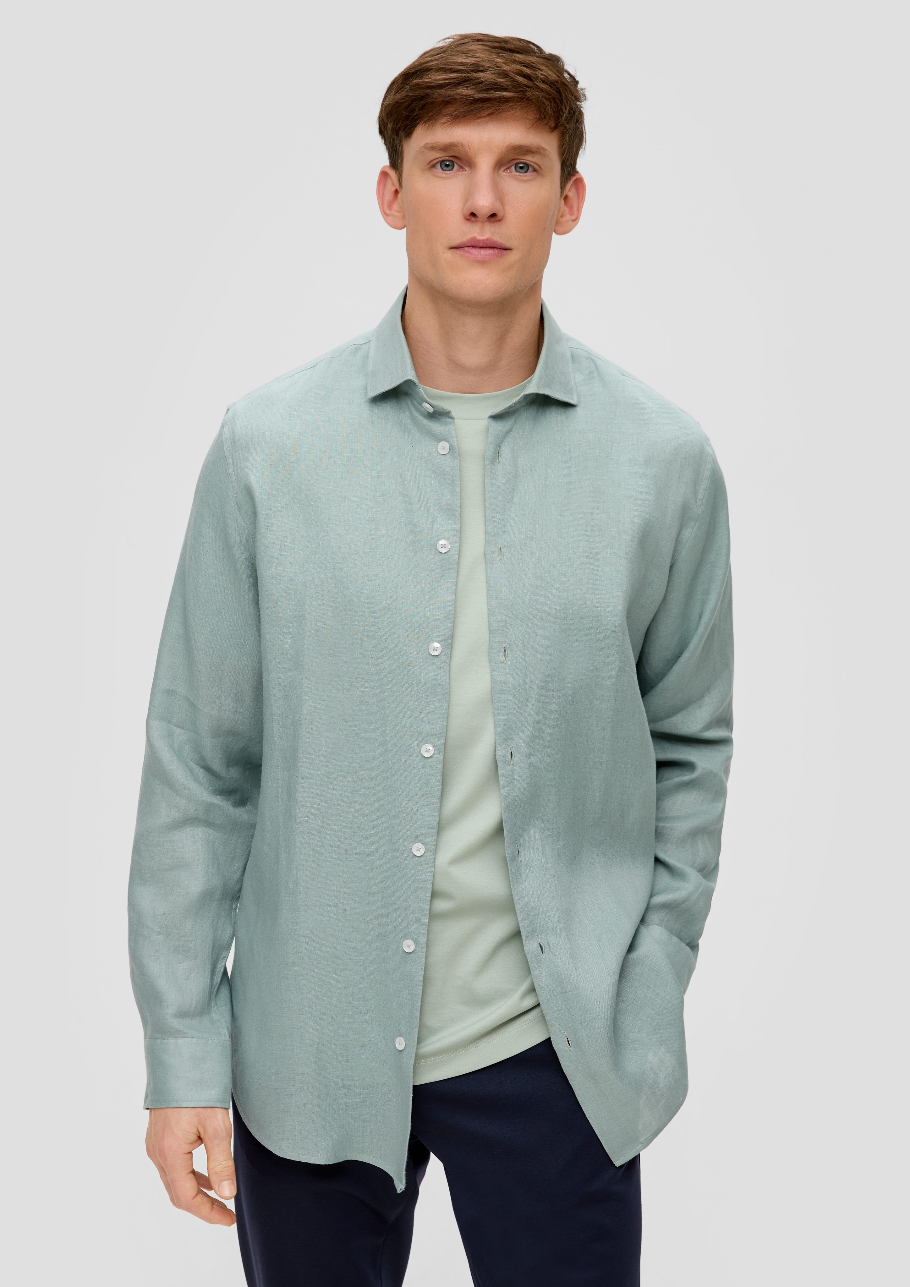 s.Oliver BLACK LABEL Langarmhemd Glänzendes Tailored günstig online kaufen