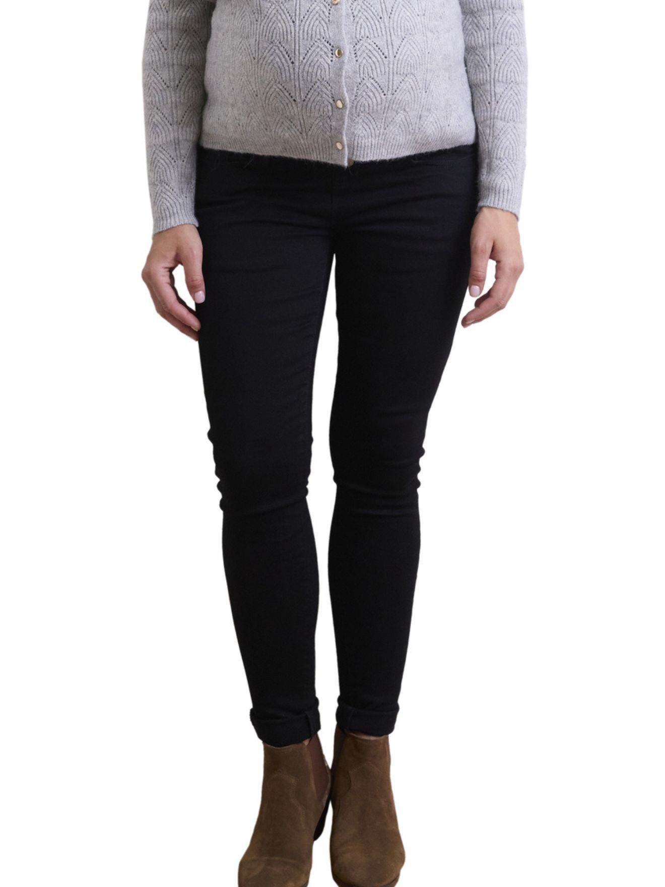 vertbaudet Umstandsjeans Umstands-Jeans mit WATERLESS-Denim, Skinny-Fit Bundweite verstellbar, 2 aufgesetzte Gesäßtaschen