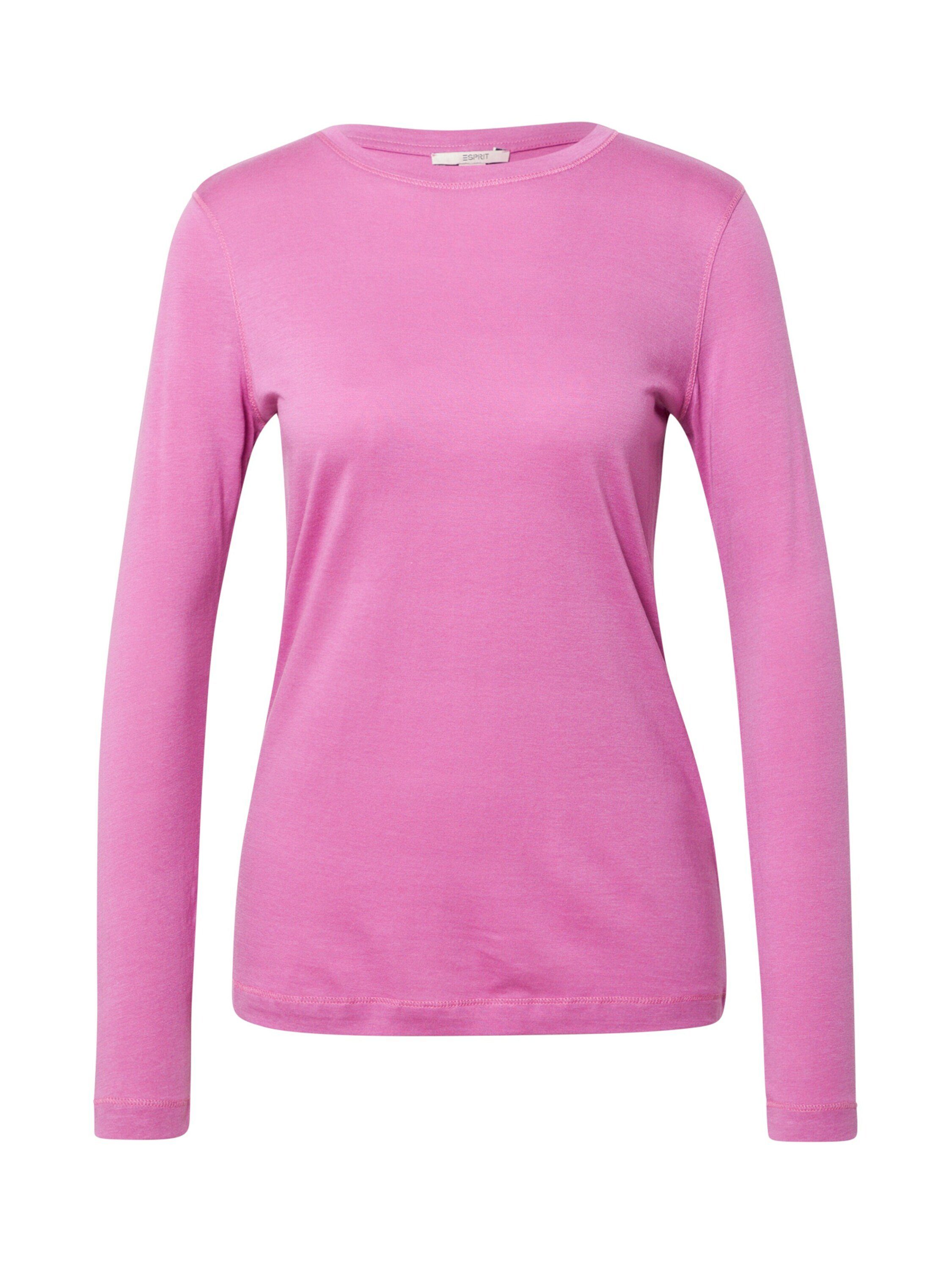 Esprit Langarmshirt (1-tlg) Plain/ohne Details pink fuchsia