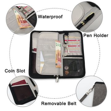 TAN.TOMI Geldbörse Passport - Reisepassetui, mit RFID-Schutz, Magnetverschluss, Kreditkartenfach und schönen Farbe Schwarz