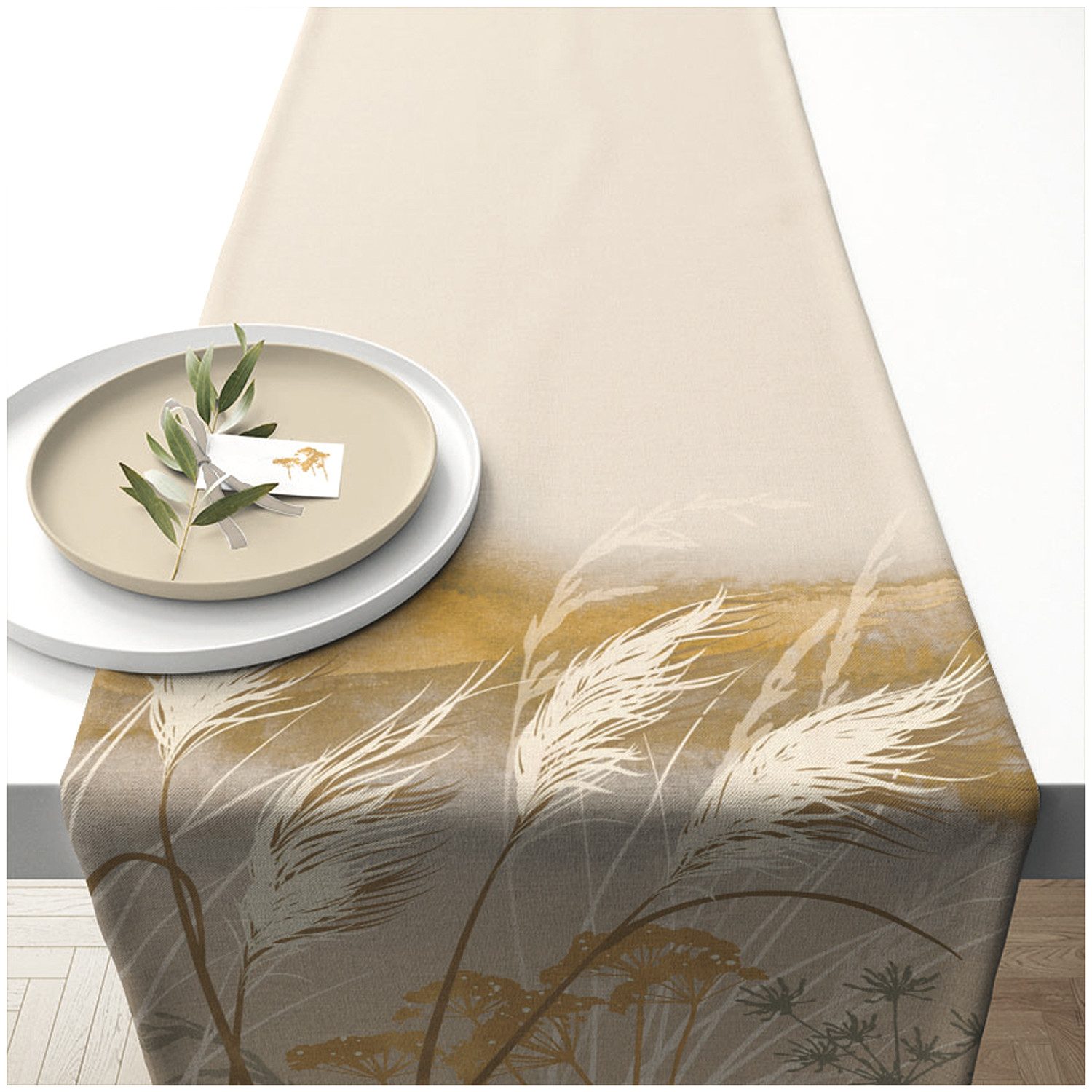 Ambiente® Tischläufer Waving grass (1-tlg, 1-teilig), Tischläufer Tischdeck günstig online kaufen