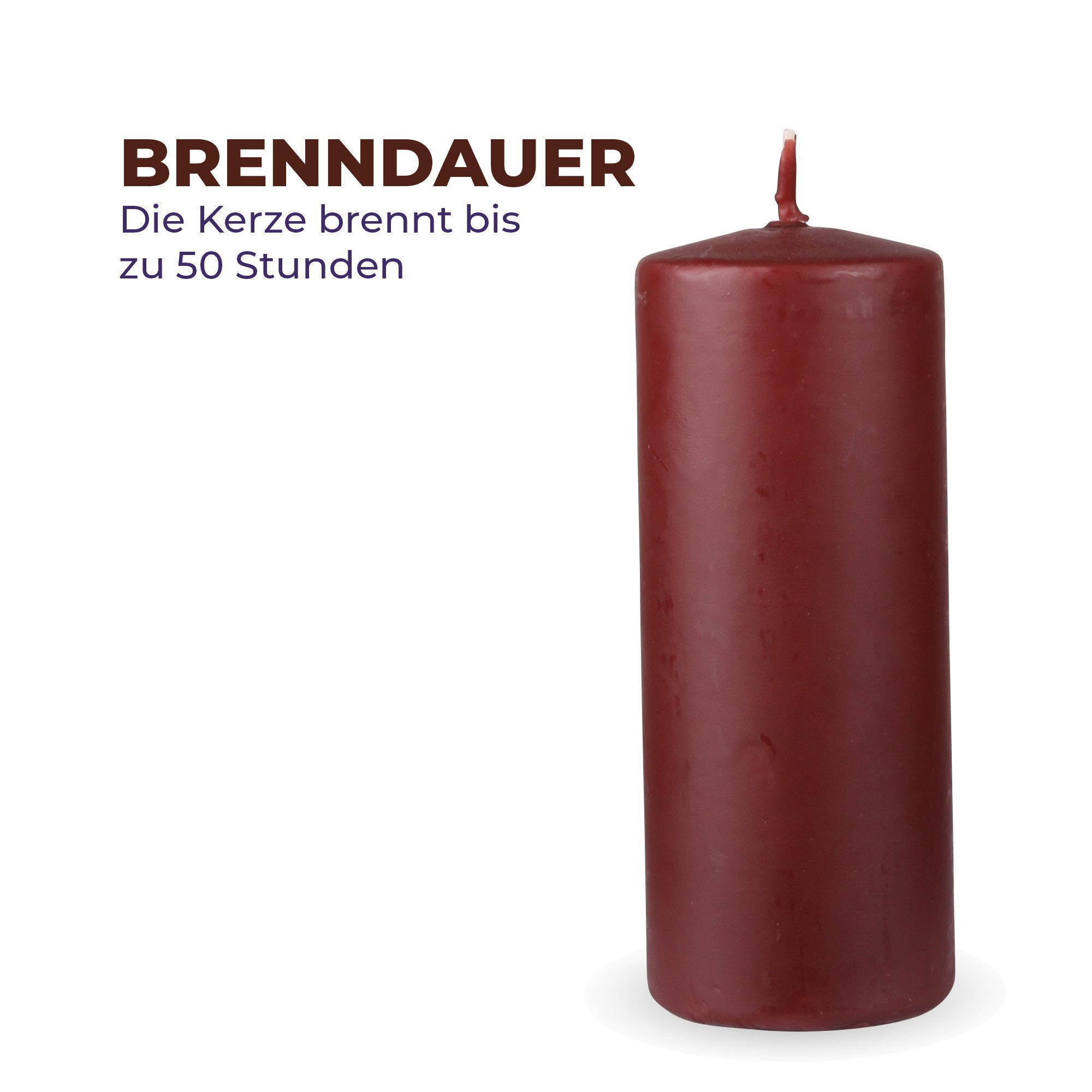 HS Candle Stumpenkerze Säulenkerze Ø7cm (1-tlg), Wachskerzen - unparfümierte Säulenkerzen - viele Farben/Größen
