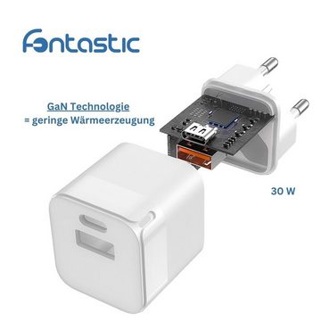 fontastic Netzteil GaNto30 Type-C Smartphone-Ladegerät (Ladegerät für USB Anschlüsse)