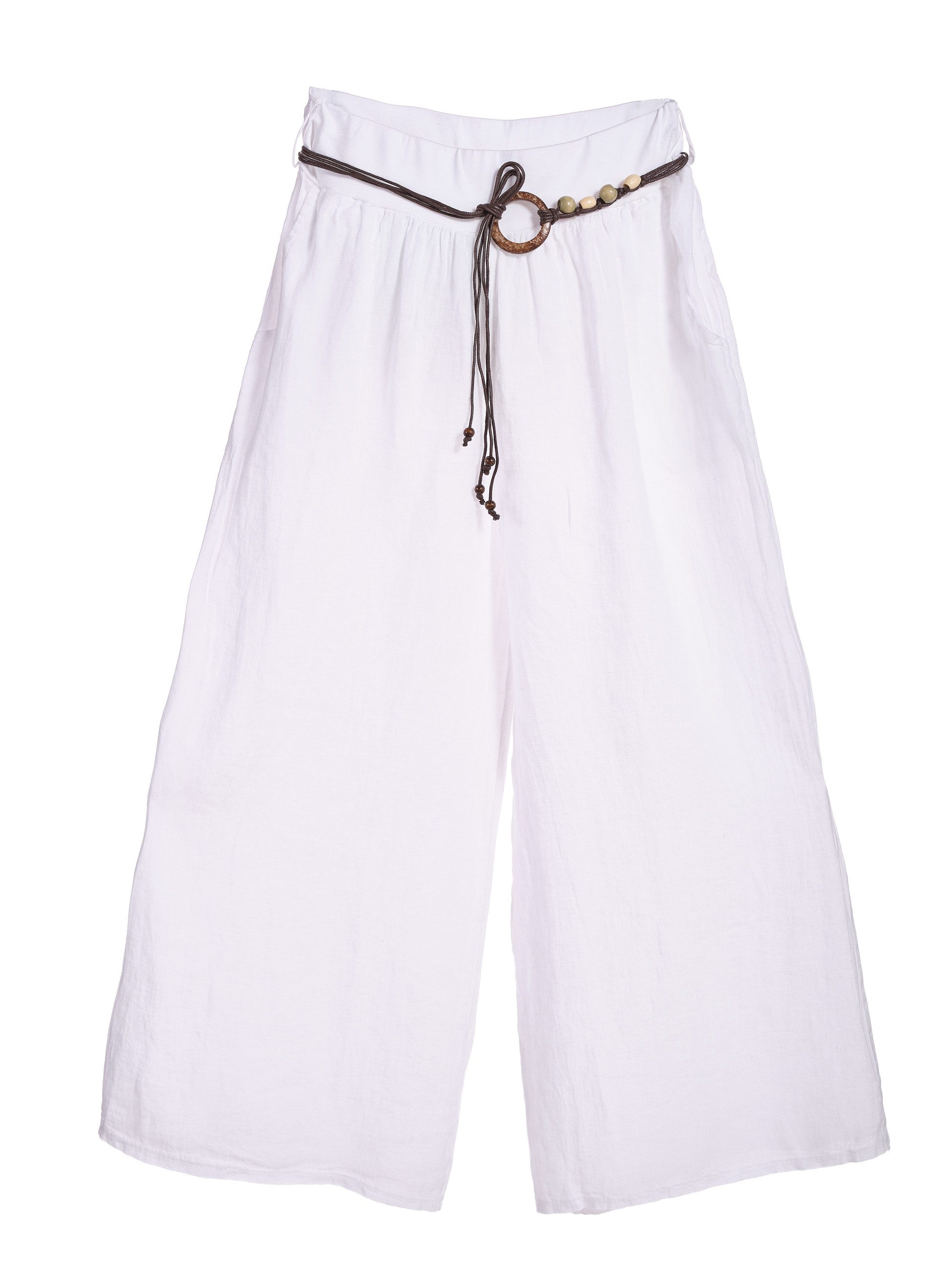 Leinenhose Wide-Leg Schlupfhose