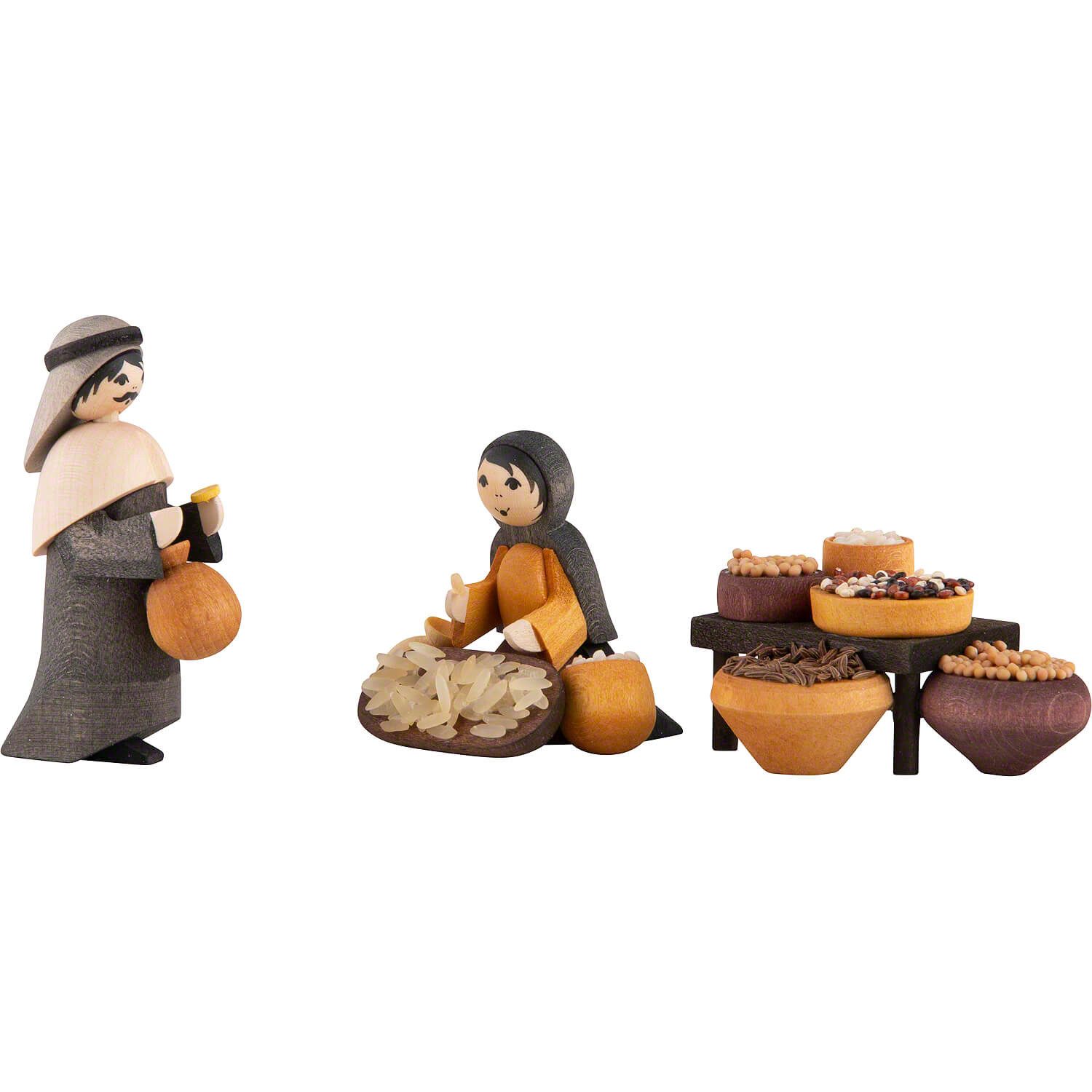 ULMIK Dekofigur Gewürzhändler 3-teilig gebeizt (7cm) von ULMIK