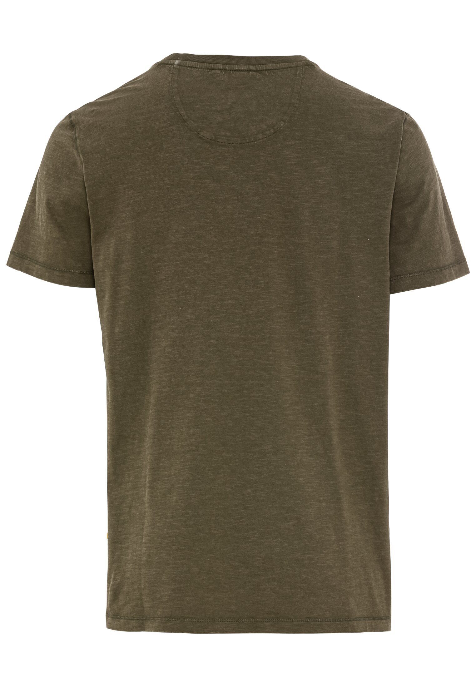 camel active Bio-Baumwolle T-Shirt Oliv-Braun aus