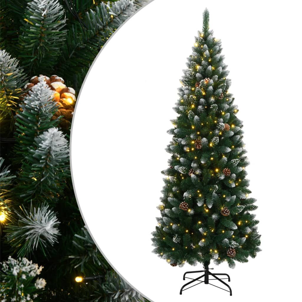 furnicato Künstlicher Weihnachtsbaum 210 cm Grün mit LED-Beleuchtung