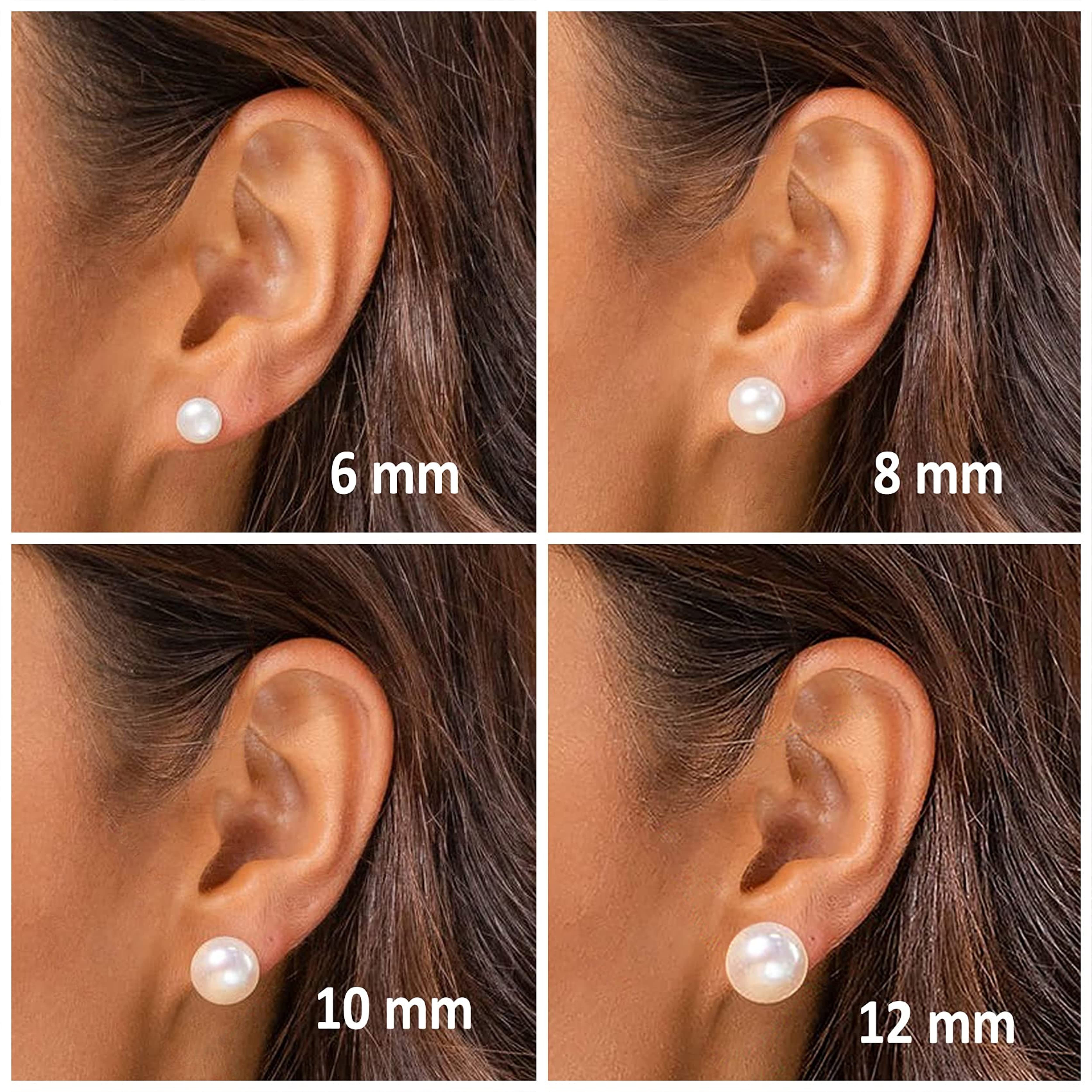 3. Bild von Lisandra Scott Perlenohrringe 925 Silber Ohrstecker mit weißen Süßwasser-Zuchtperlen, Ohrringe