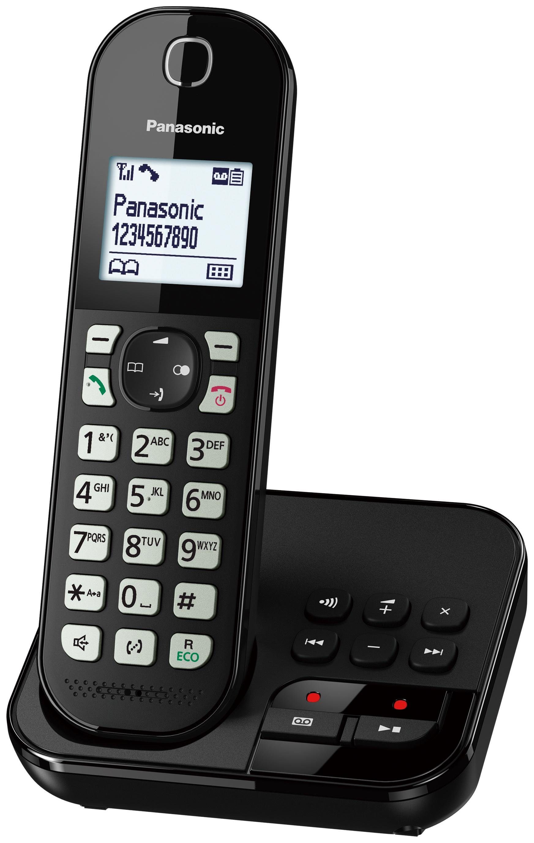Panasonic KX-TGC 460GB Schnurloses DECT-Telefon (Mobilteile: 1, Schnurloses-Telefon, Anrufbeantworter, Extra Freisprechtaste)