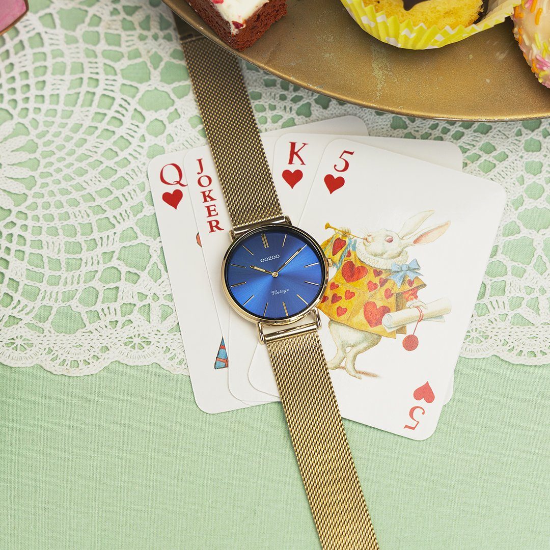 Armbanduhr Series, Uhr Oozoo Oozoo rund, Damen Casual-Style, OOZOO Damenuhr 40mm) (ca. Quarzuhr Metall, Mesharmband, groß Vintage