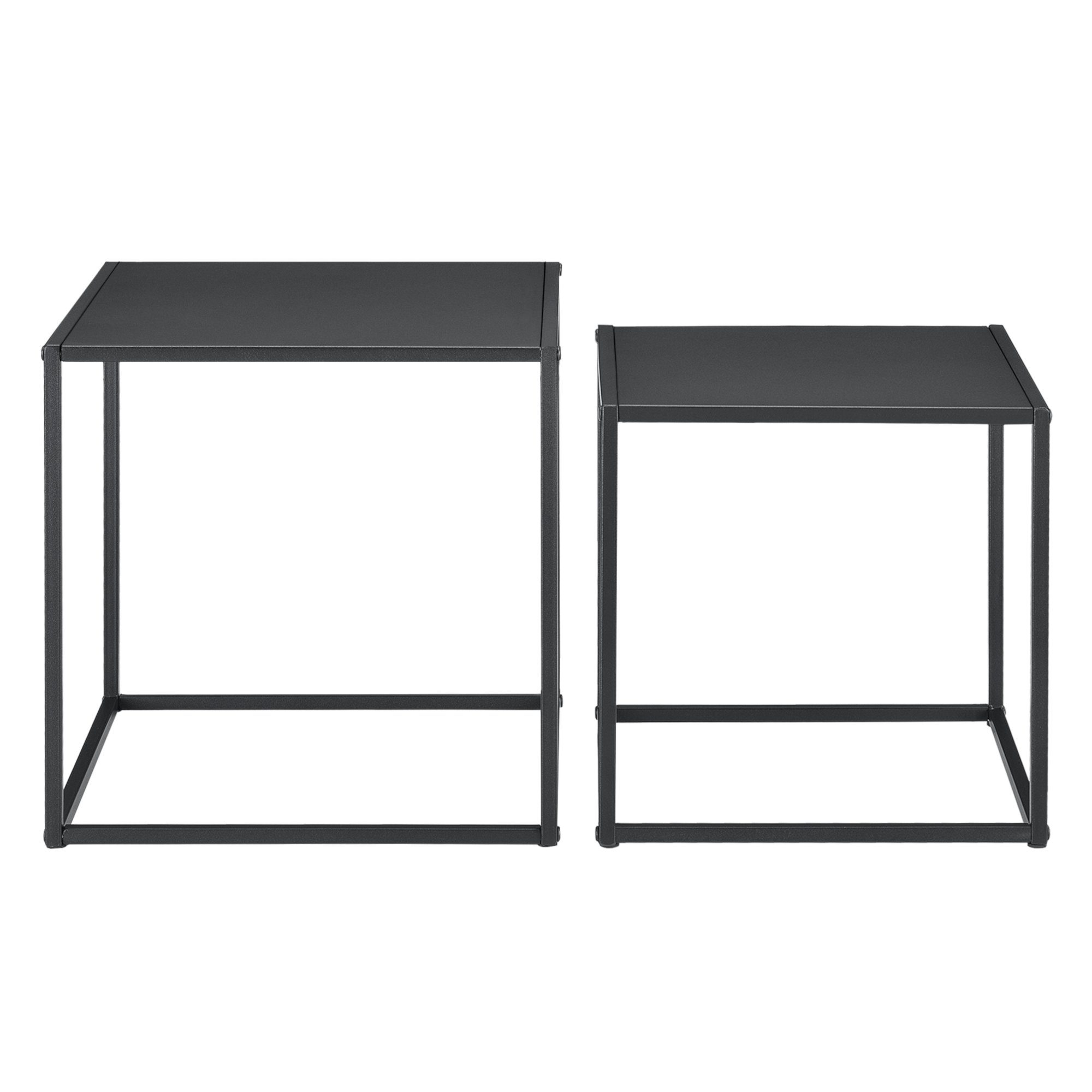 en.casa Beistelltisch (2er Set), »Farsund« Couchtisch Metall schwarz