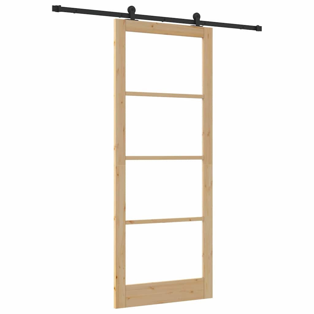 vidaXL Haustür Schiebetür ORKDAL 93 x 232 cm Massivholz Kiefer und Glas (1-St)
