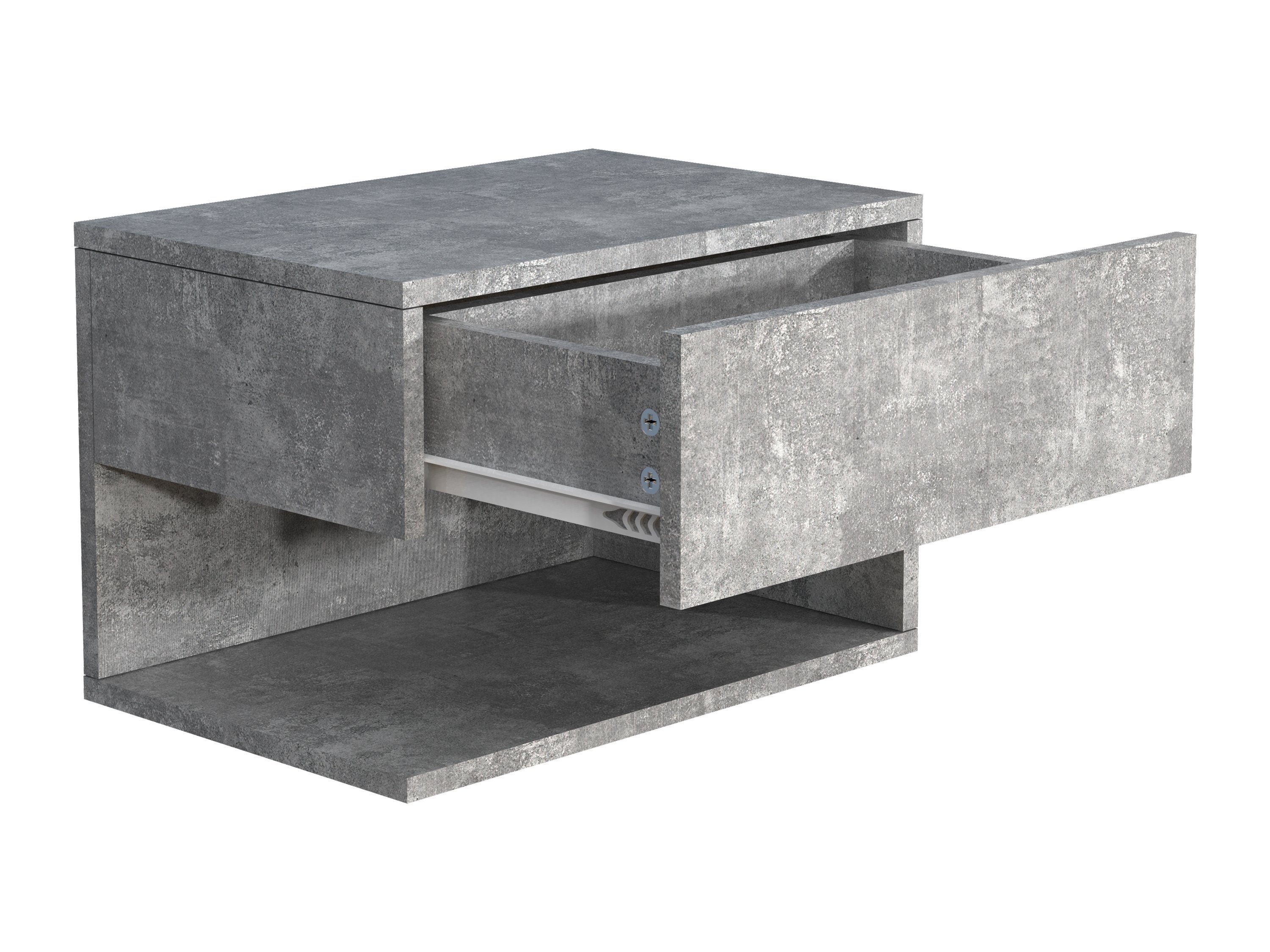 VCM Nachttisch Wandschublade Wand Hänge Nachttisch Usal XL 45cm, Pflegeleicht