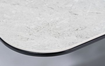 Feldmann-Wohnen Esstisch Pallas Ceramic (1-St), 160-210x90x76cm Marmor grau schwarz ausziehbar