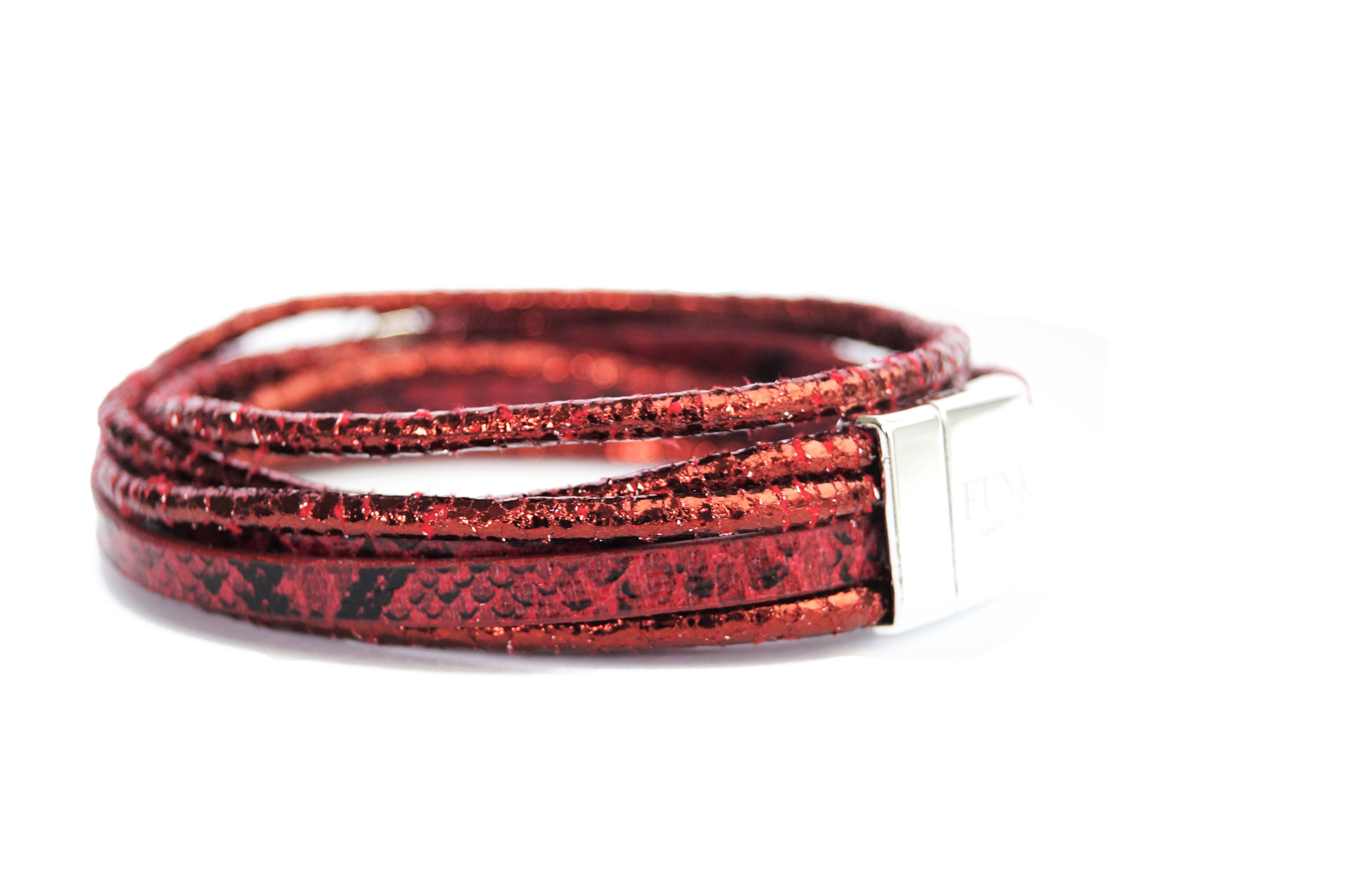 FUNK since 1776 Wickelarmband Red Look Doppel-Wickelarmband, mit Magnetverschluss