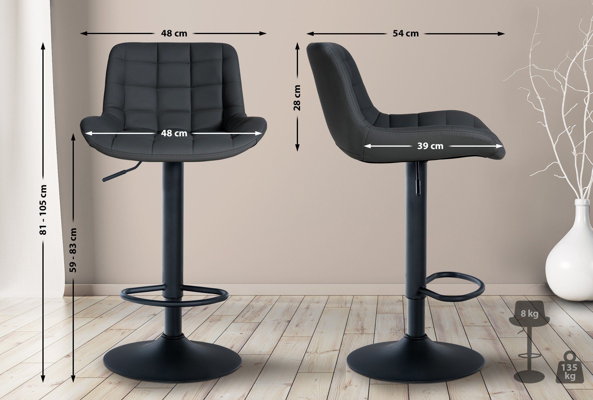 CLP Barhocker Tover (2er Set, 2 günstig online kaufen