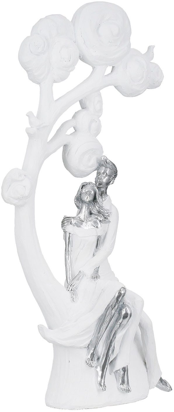 Dekofigur Figur Paar; Baum Tree of love weiß H. 39,5 cm
