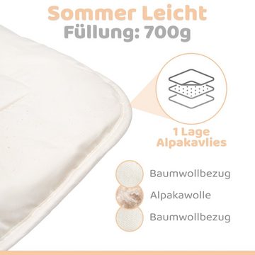 Naturhaarbettdecke, Engelshof Alpaka Bettdecke "Farisa" Sommer leicht, Engelshof Alpakas Münsterland, Füllung: 100% feinste Alpakawolle, Bezug: 100% naturbelassene Baumwolle