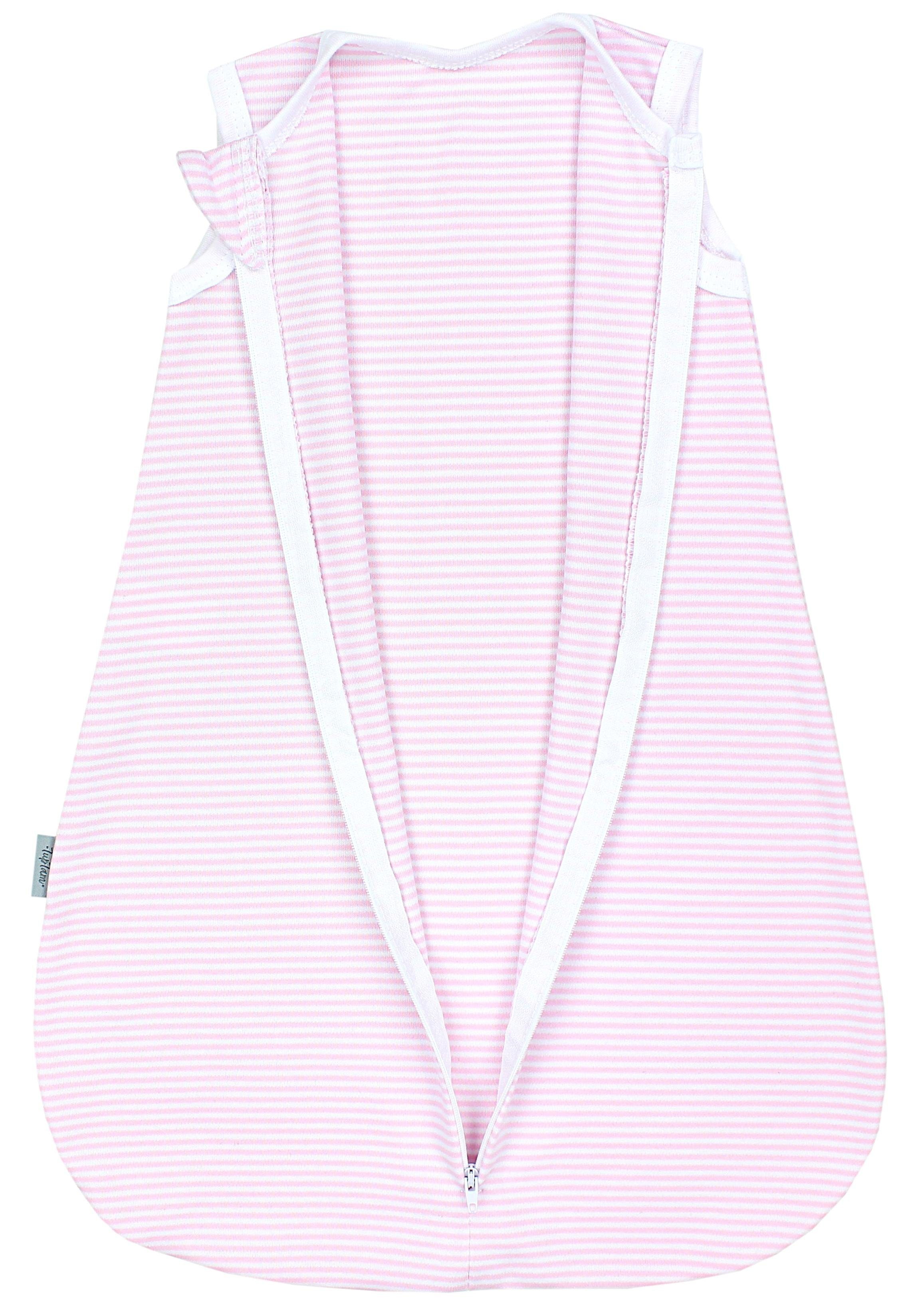 Babyschlafsack zertifiziert OEKO-TEX 0.5 TupTam TOG Unisex Sommerschlafsack Streifenmuster Rosa