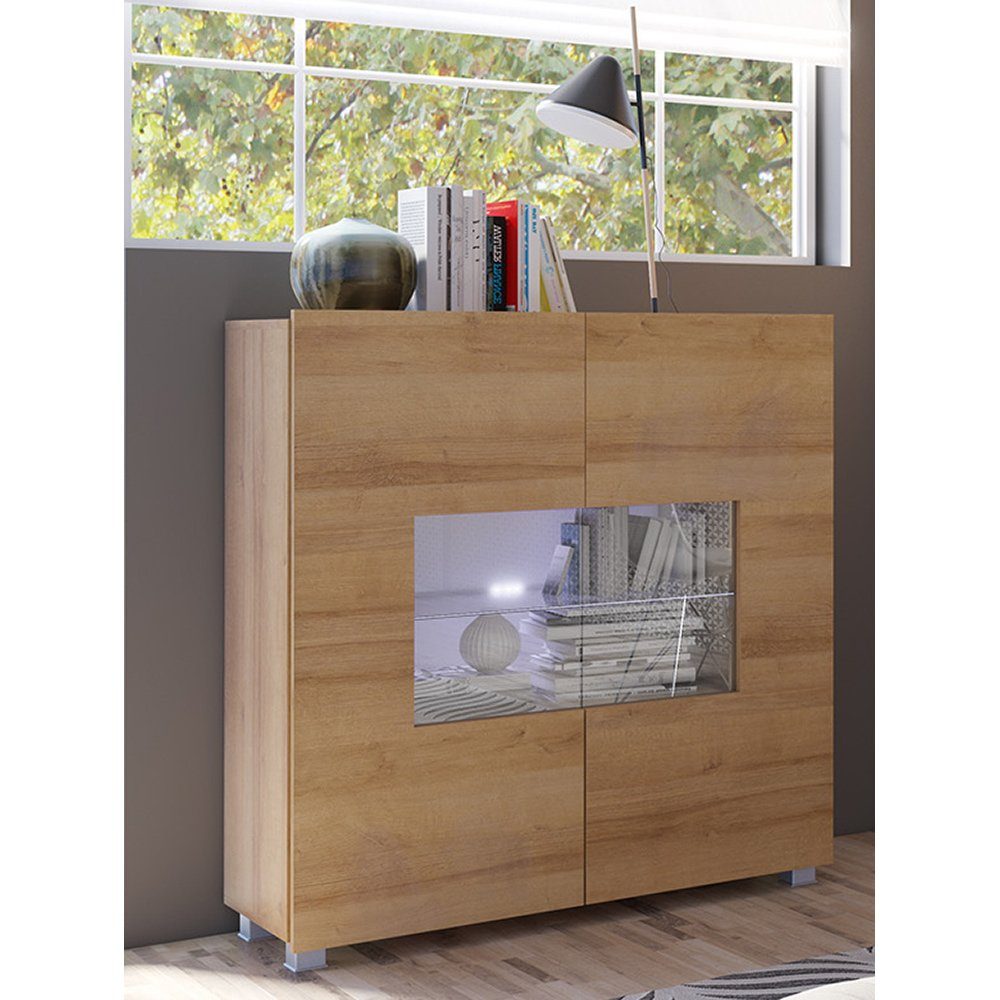 Lomadox Highboard CAIRNS-132, in Eiche Nb., Modern, grifflos günstig online kaufen