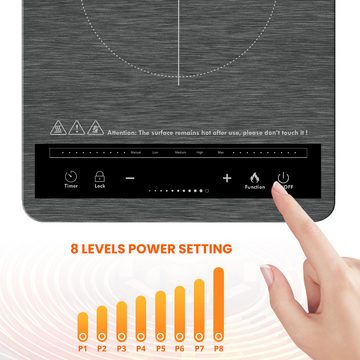 KB Elements Einzel-Induktionskochplatte ELK102P, 2000 Watt, Timer, Lüfter, Abschaltautomatik