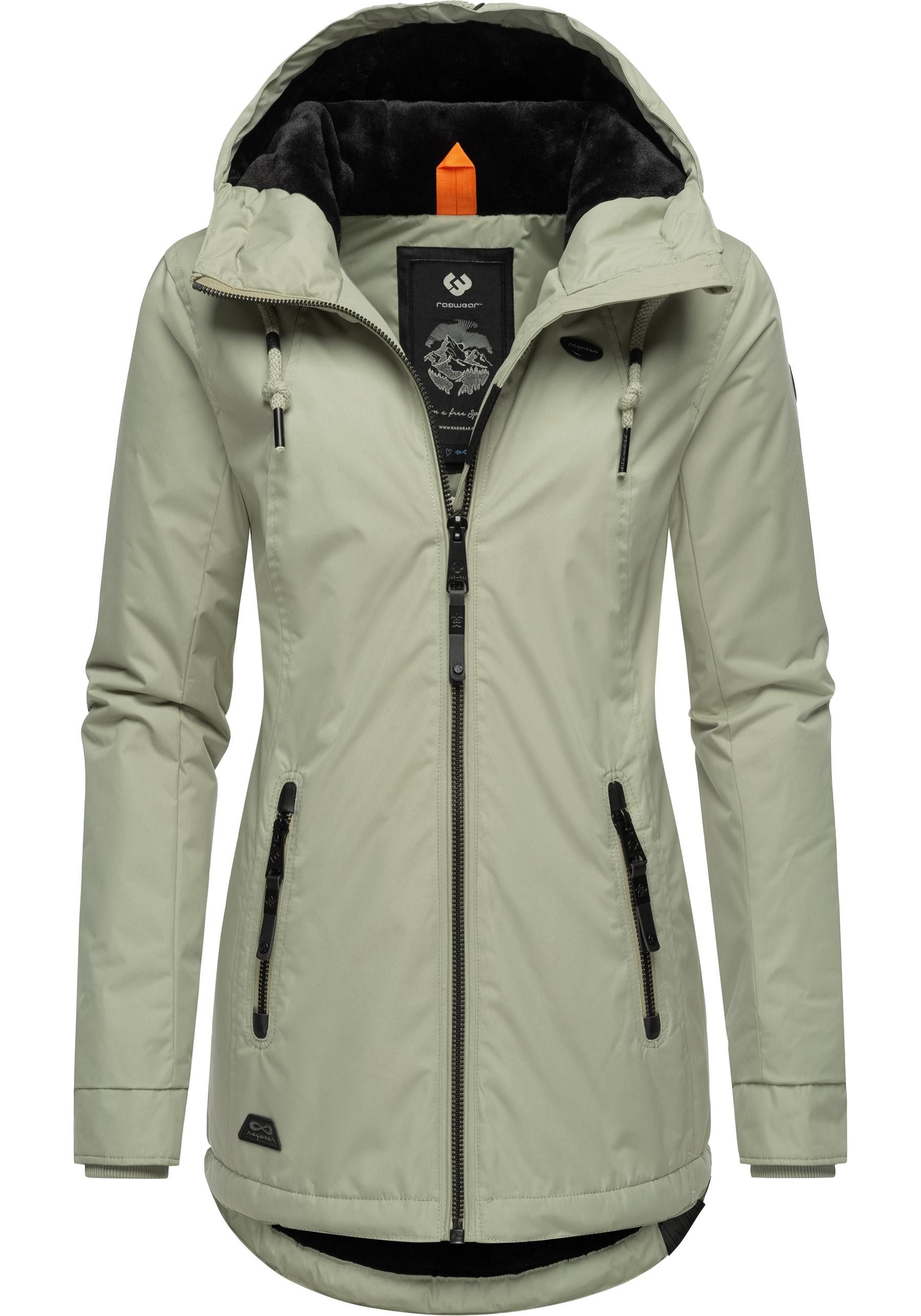 Ragwear Winterjacke Zuzka Winter Wasserdichter Winterparka mit Teddyfleece Innenfutter