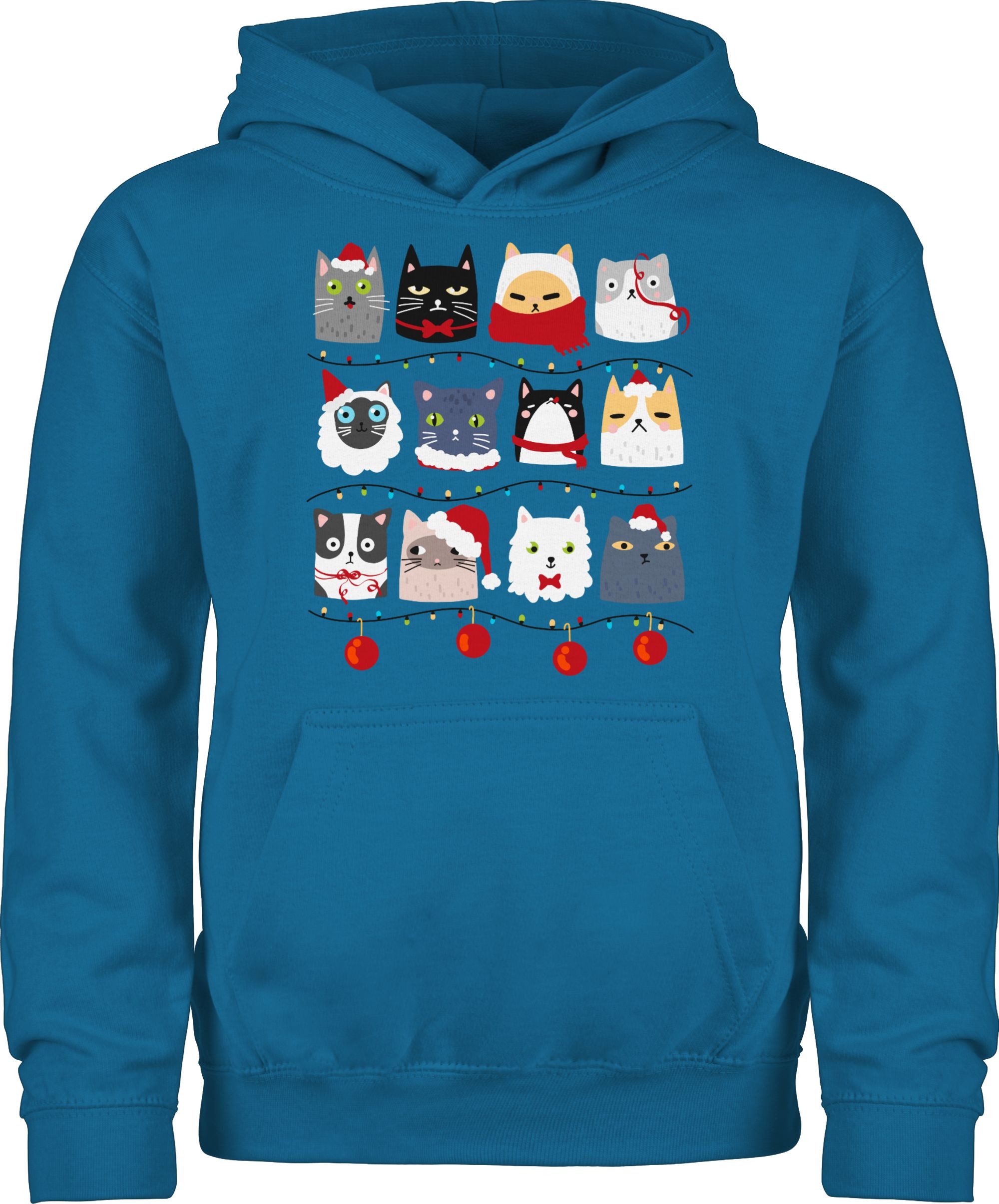 Hoodie Katzen zu Weihnachten I Weihnachtsmotiv Katzen