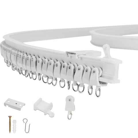 Gardinenschiene Gardinenschiene Biegbar Flexibel Vorhangschiene,3M, Bettizia, Geliefert mit komplettem Zubehörsatz