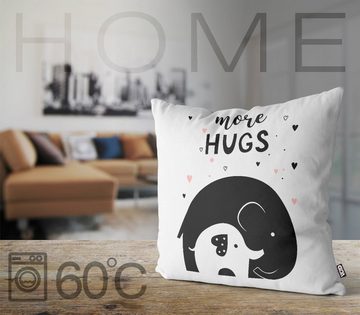 Kissenbezug, VOID (1 Stück), Sofa-Kissen Tiere Kinder Kinderzimmer Skandinavien Design Nordisch Haustiere Elefant Katze Löwe Schriftzug Deko Spielzeug Baby Geschenk Zoo Po