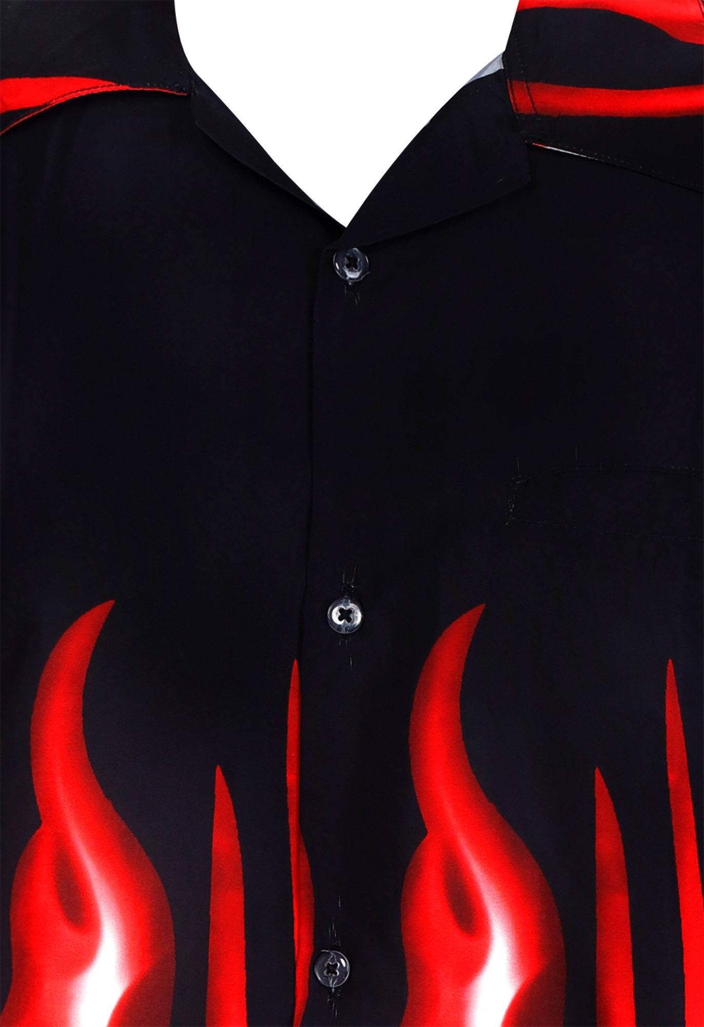 King Kameha Hawaiihemd Flames Funky Hawaii-Hemd Kurzarm Front-Tasche Stylish Unisex