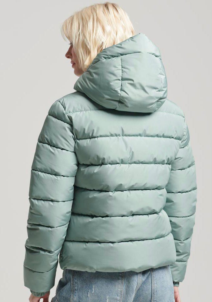 aus Light Material SPIRIT PUFFER SPORTS Jade Steppjacke Green Superdry HOODED wasserabweisendem