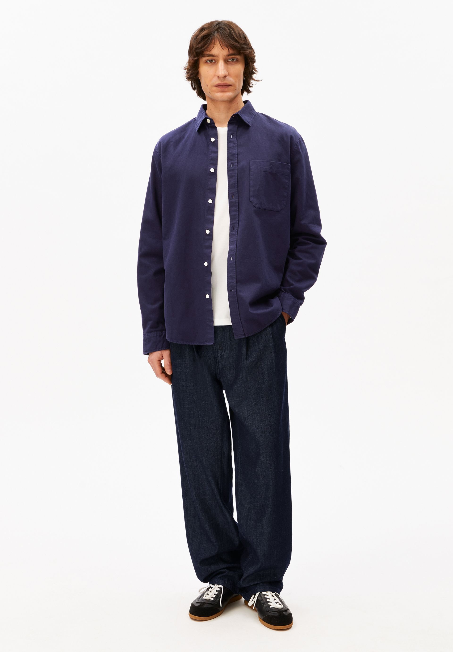 Armedangels Langarmhemd GMT DYE LINO Hemd aus Leinen-Mix (1-tlg., Relaxed Fit) Relaxed Fit