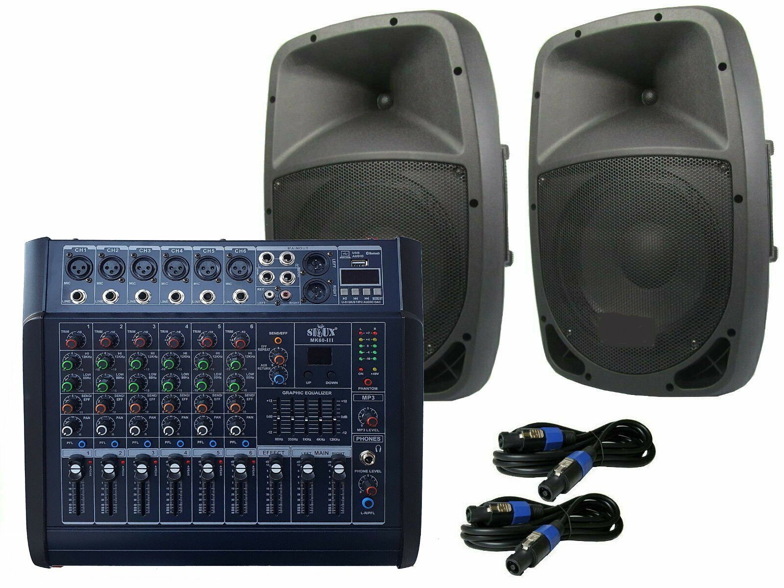 AKTIV DJ PA LAUTSPRECHER STUDIO MONITOR BOX 300W SOUND 20CM 8" SUBWOOFER NEU 