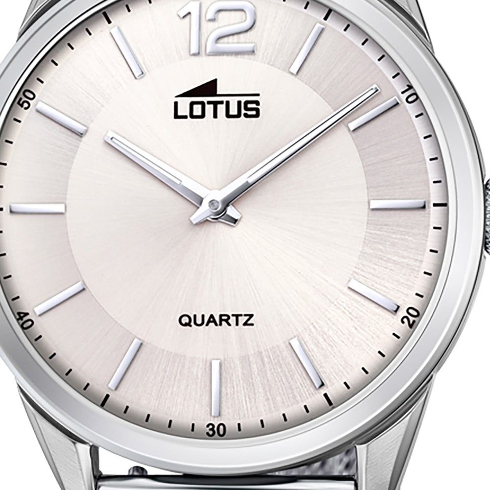 Lotus (ca. Edelstahlarmband rund, Smart Armbanduhr Herrenuhr Lotus Herren Casual, groß 40mm) silber Quarzuhr