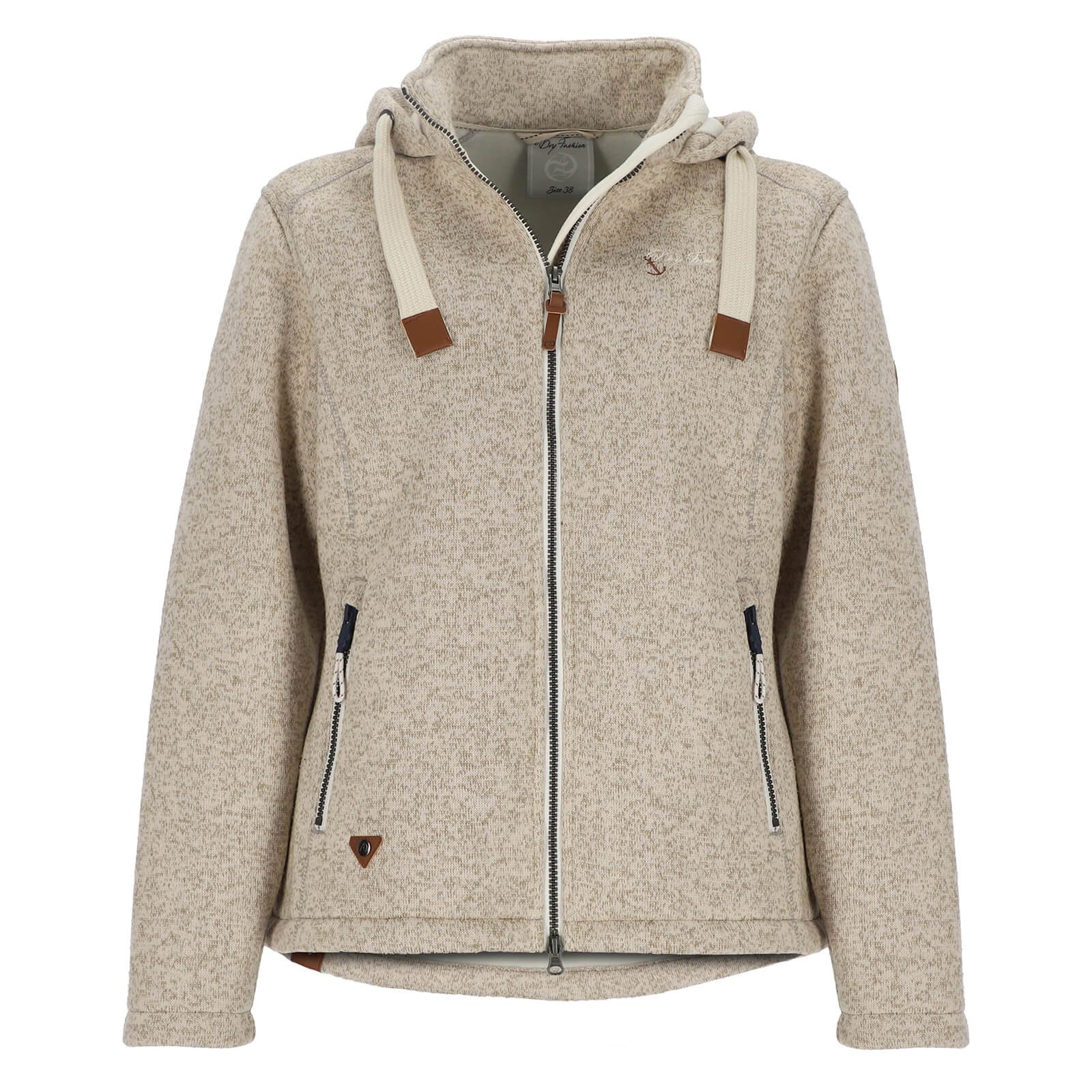 Fleecejacke Poel Damen Wollfleece-Jacke Kapuze - Damenjacke Fleece windabweisend