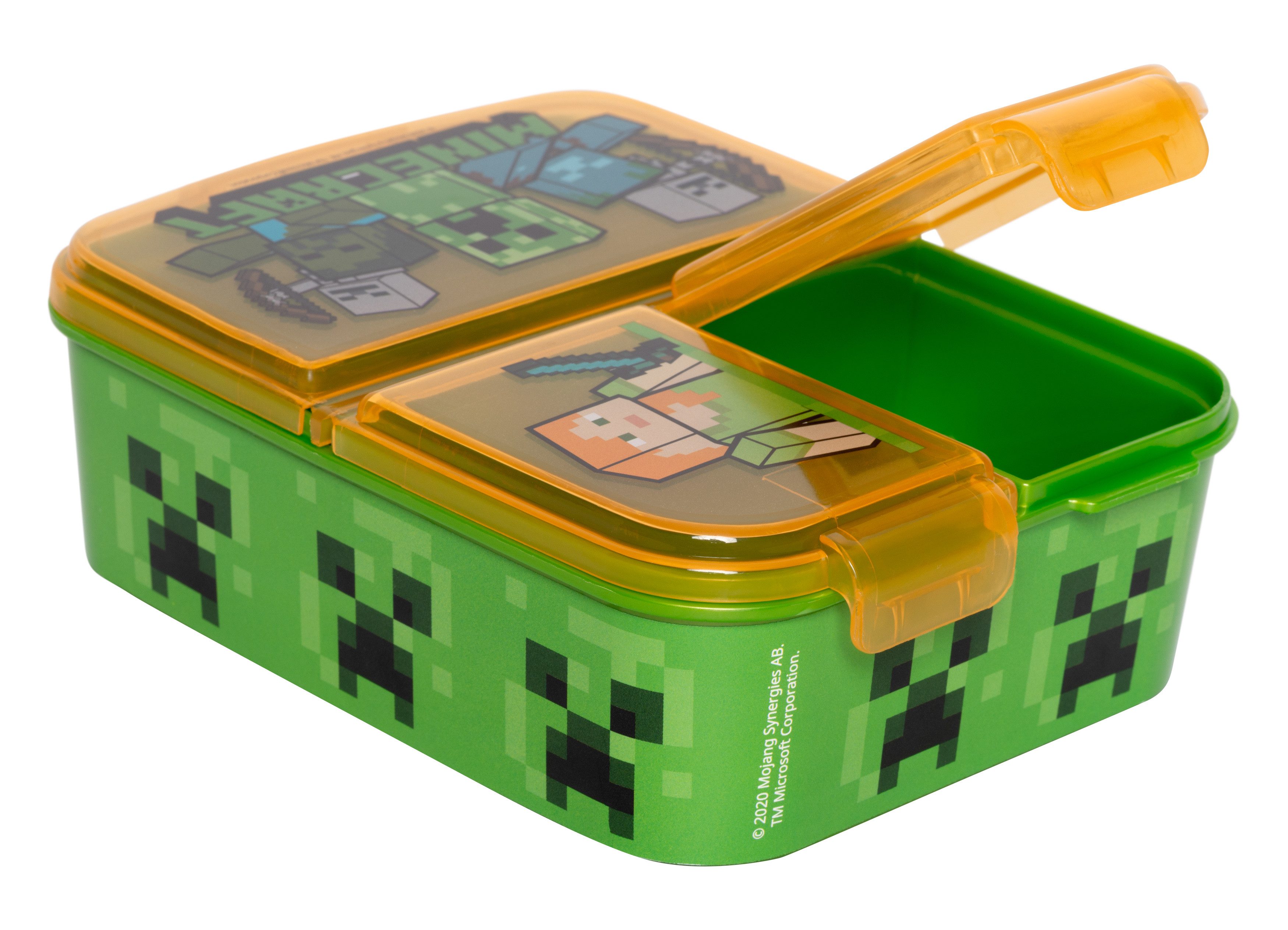 Minecraft Lunchbox Minecraft - Sandwich Box (NEU & OVP), Kunststoff, BPA-frei, Strapazierfähiges Material, BPA-frei, 3 Fächer