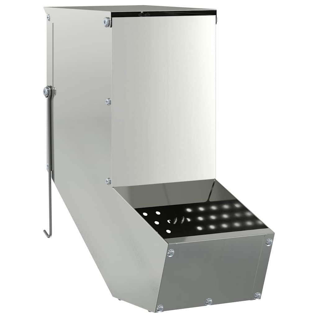 vidaXL Futterspender Kaninchenfütterer Silber 12,5 x 26 x 28,5 cm 1 kg