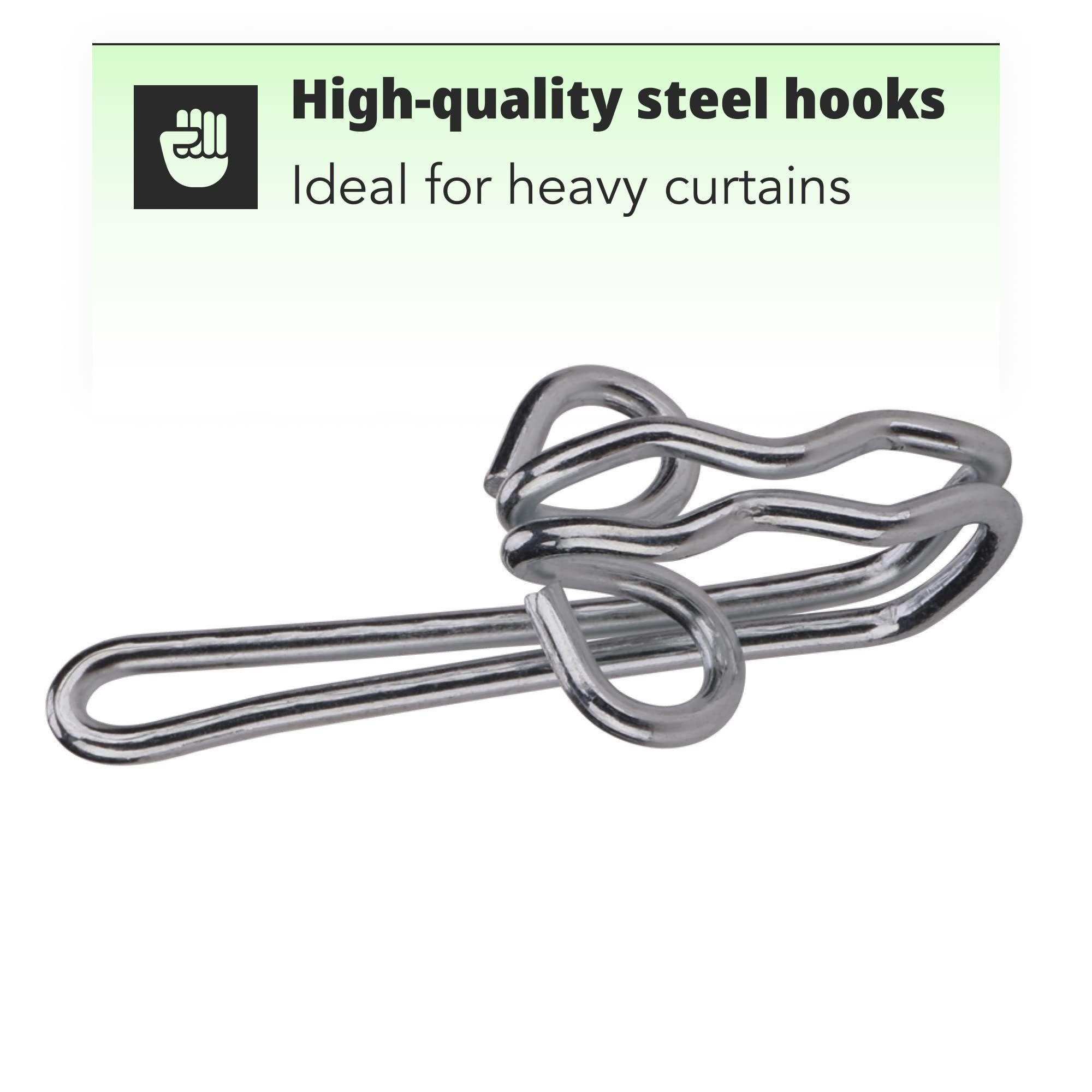 H&S Spanngurt - Hooks Metal Hooks Steel Curtain 100 Hooks Steel Hooks Stainless Stainless - Metal - Curtain 100