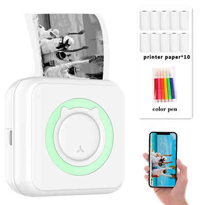 XDOVET Mini-Drucker, All-in-One Thermodrucker Bluetooth,Pocket Fotodrucker, (Etikettendrucker, Fotodrucker für Smartphone 10 Rollen Thermopapier)