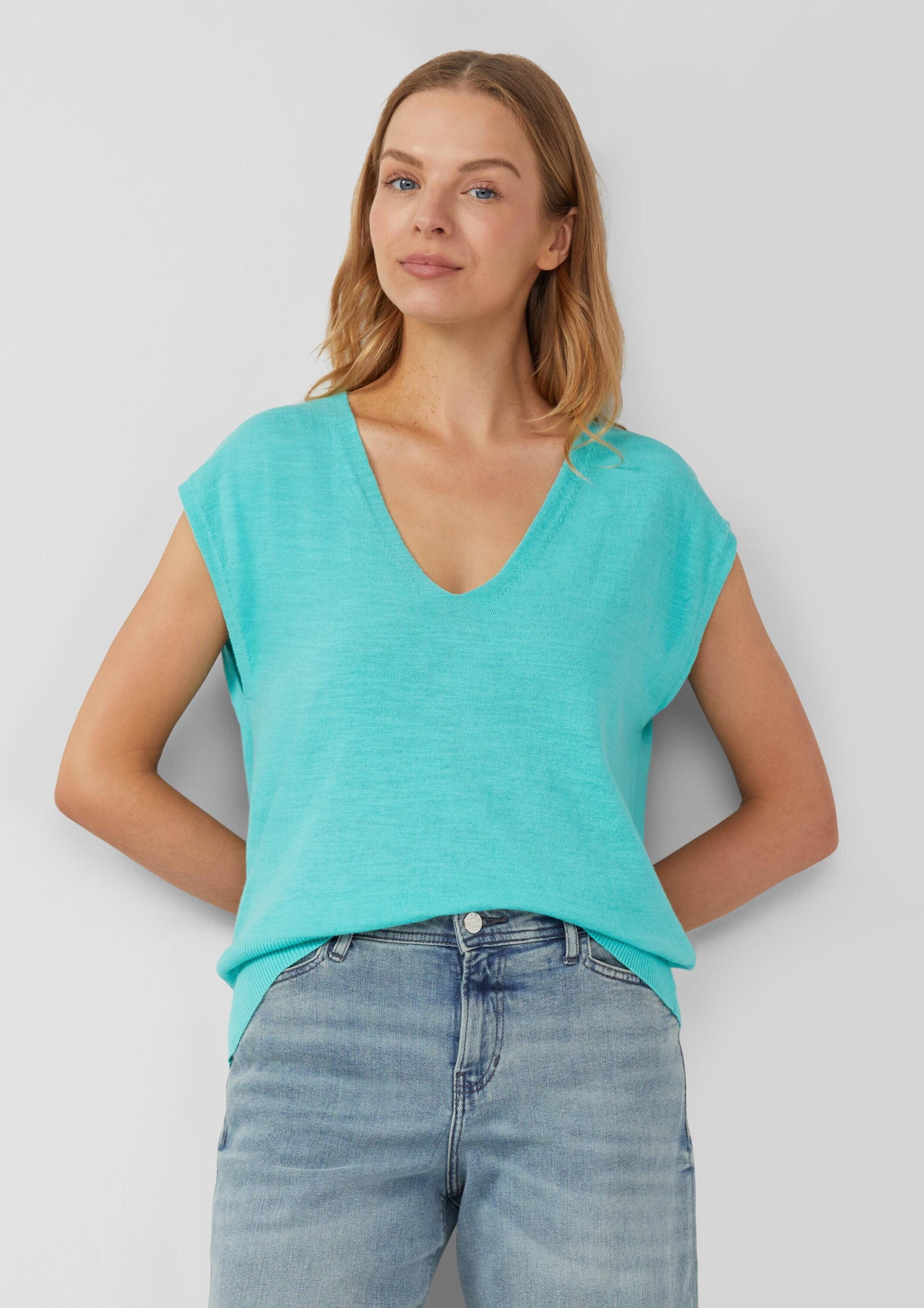 s.Oliver Kurzarmpullover Strickpullover Leichtes Stricktop mit günstig online kaufen