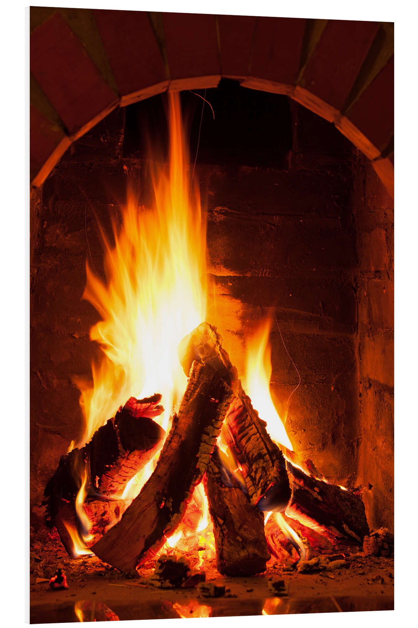 Posterlounge Forex-Bild Editors Choice, Holz im Kamin, Wohnzimmer Rustikal Fotografie
