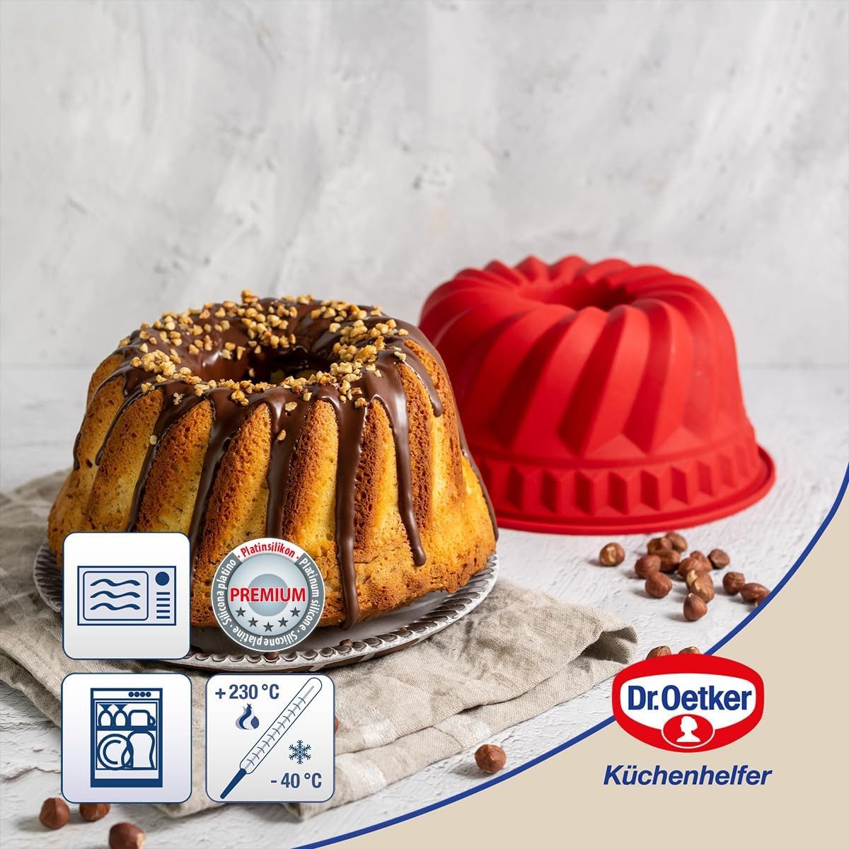 FELIXLEO Gugelhupfform Silikon-Gugelhupf Flexxibel Love Ø22 cm Backform Kuchen Eis, (1-tlg)